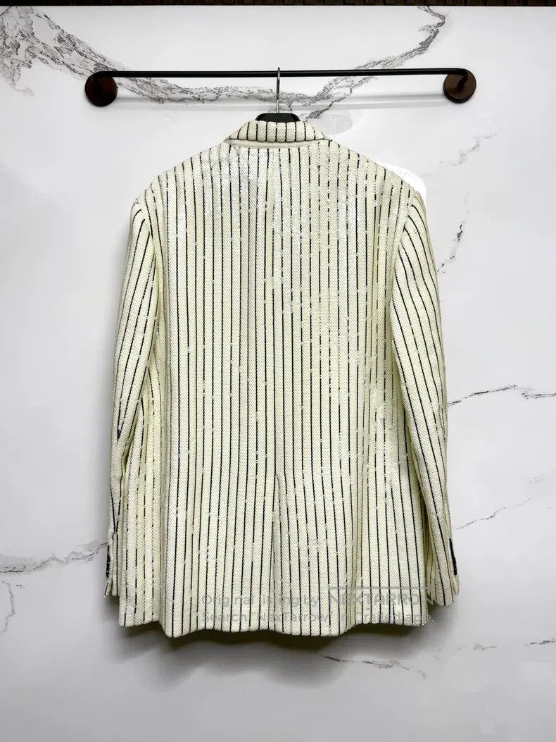 Celine CELINE White scale black and white striped blazer Size US M / EU 48-50 / 2 - 3 Thumbnail
