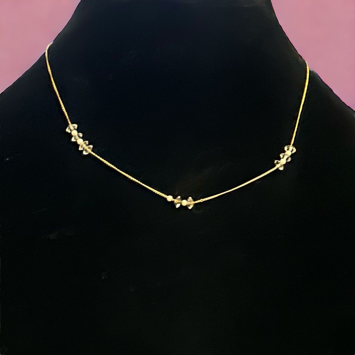 Vintage Vintage gold tone chain with clear crystals Size ONE SIZE - 1 Thumbnail