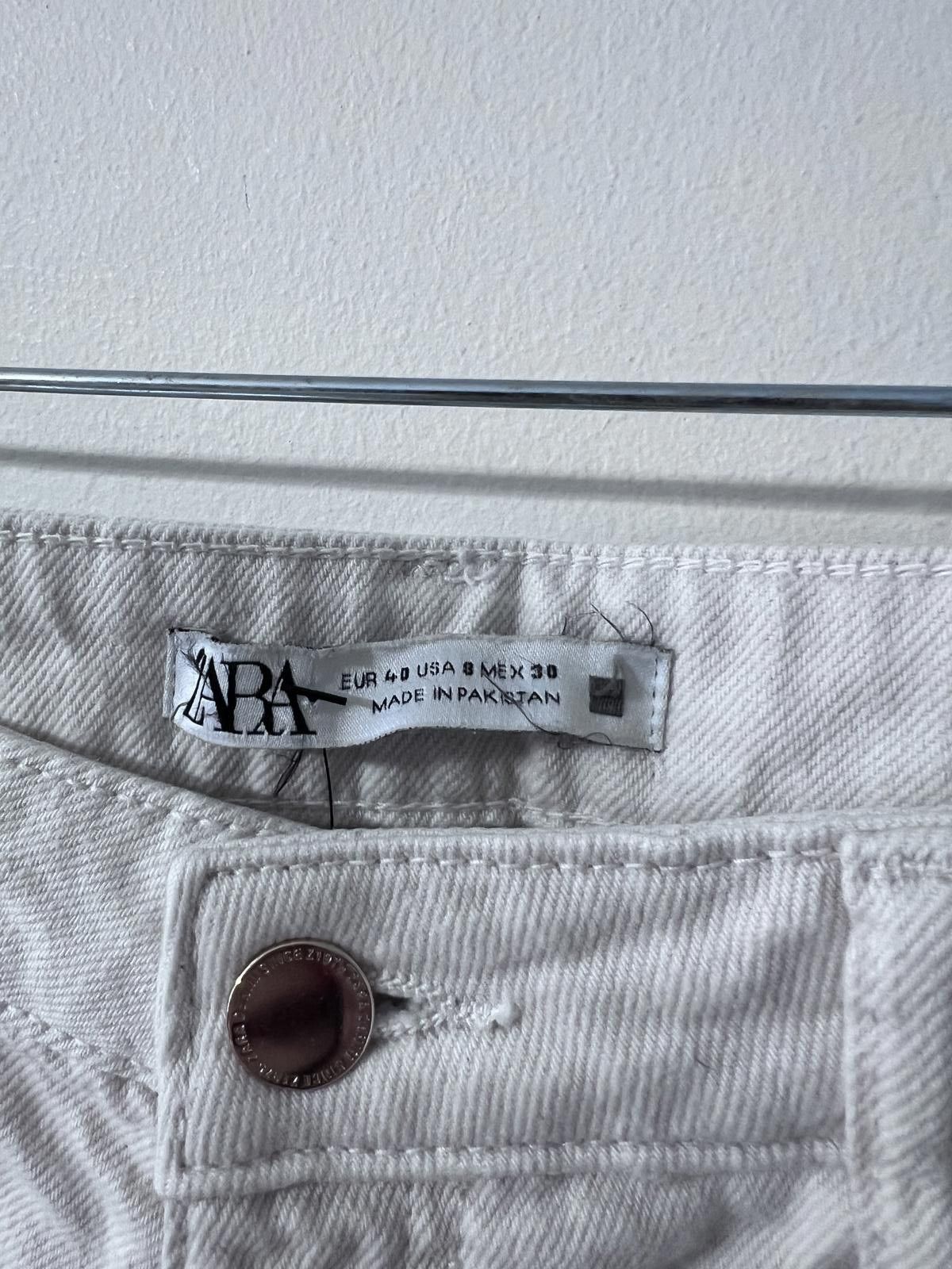 Zara Zara White High-Waisted Jeans – EUR 40 / UK 12 Size 30" / US 8 / IT 44 - 3 Thumbnail