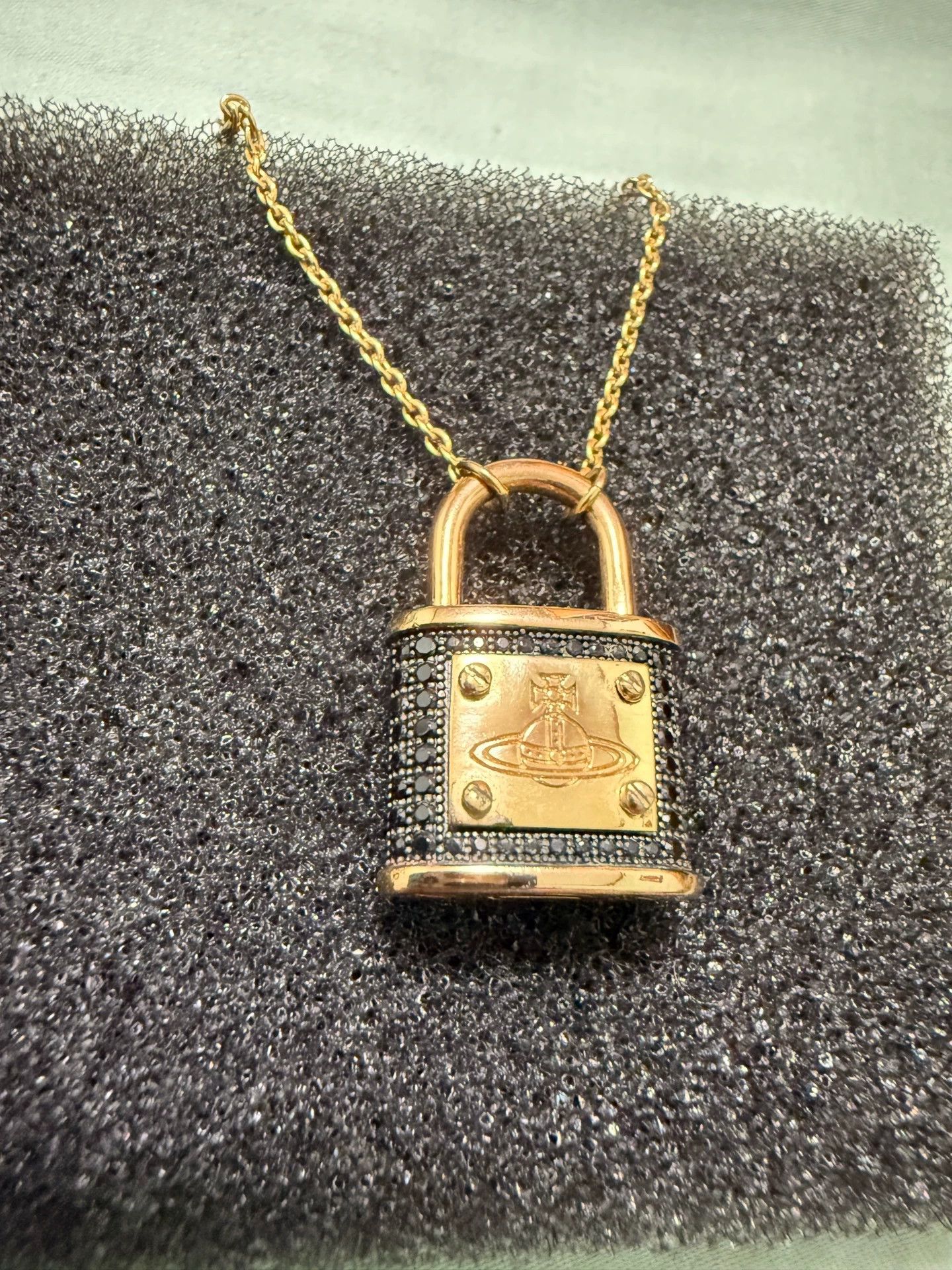 Vintage vintage lock necklace with light oxidation Size ONE SIZE - 1 Thumbnail