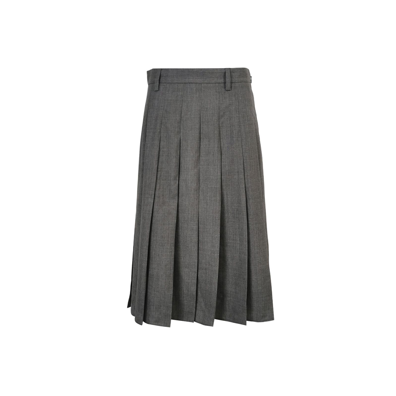 Prada Prada Gray Pleated Wool Midi Skirt 0089 Size 38" / US 16 / IT 52 - 1 Thumbnail