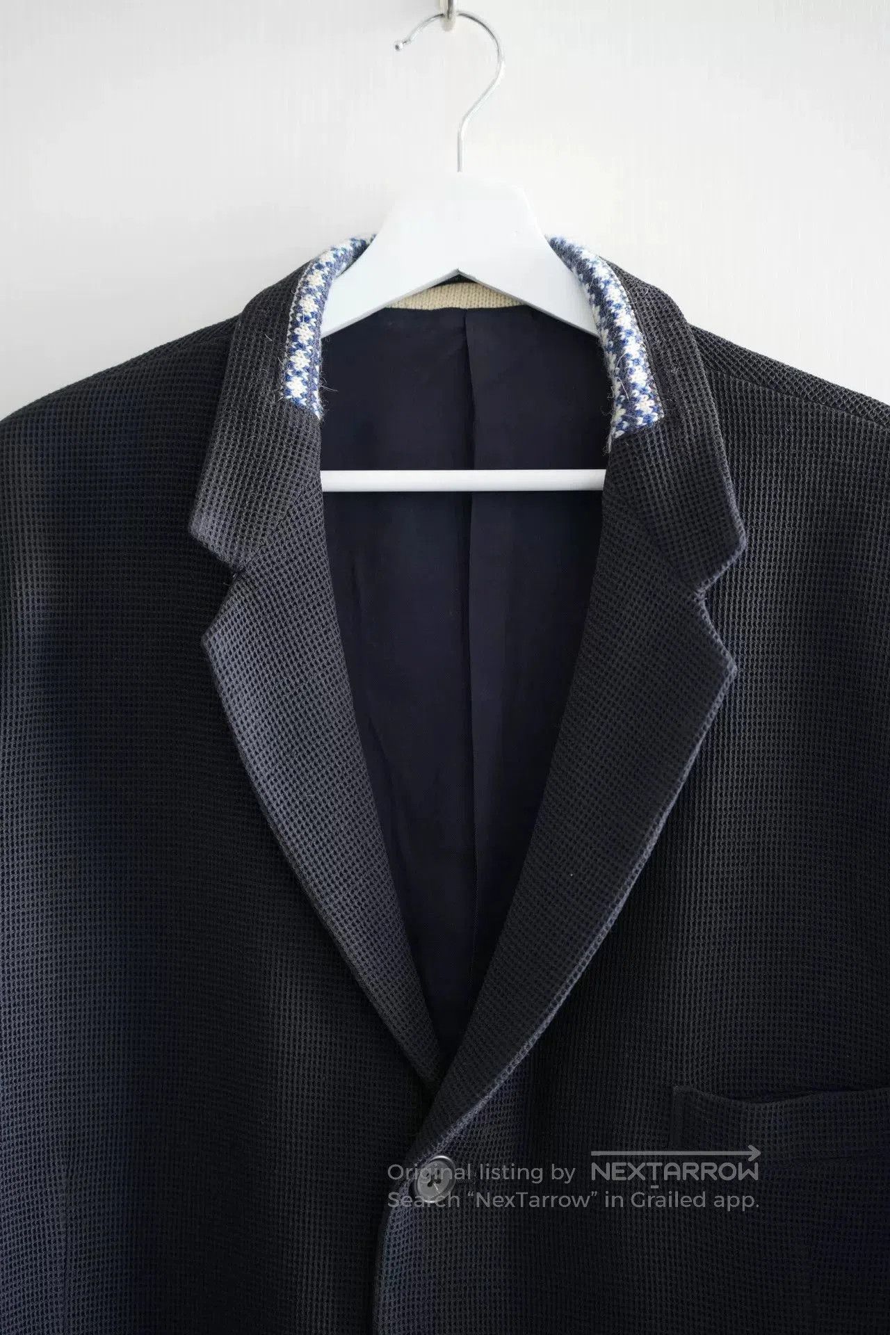 Yohji Yamamoto Yohji Yamamoto Blue White Woven Suit Jacket. Size US M / EU 48-50 / 2 - 4 Thumbnail