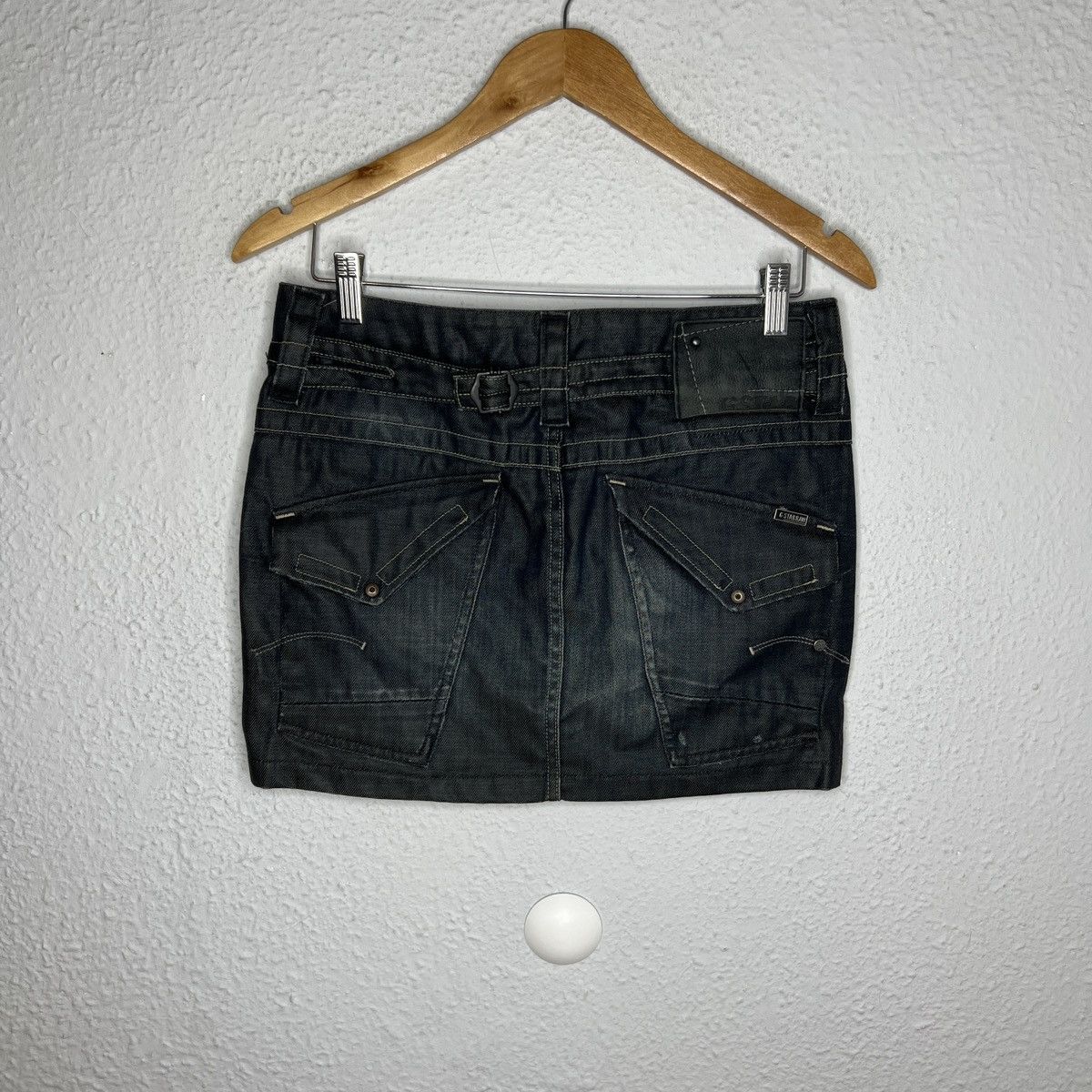 G-Star × Vintage Vintage G-Star Raw Y2K 90s Denim Jeans Utility Mini Skirt Size 27" / US 4 / IT 40 - 5 Thumbnail