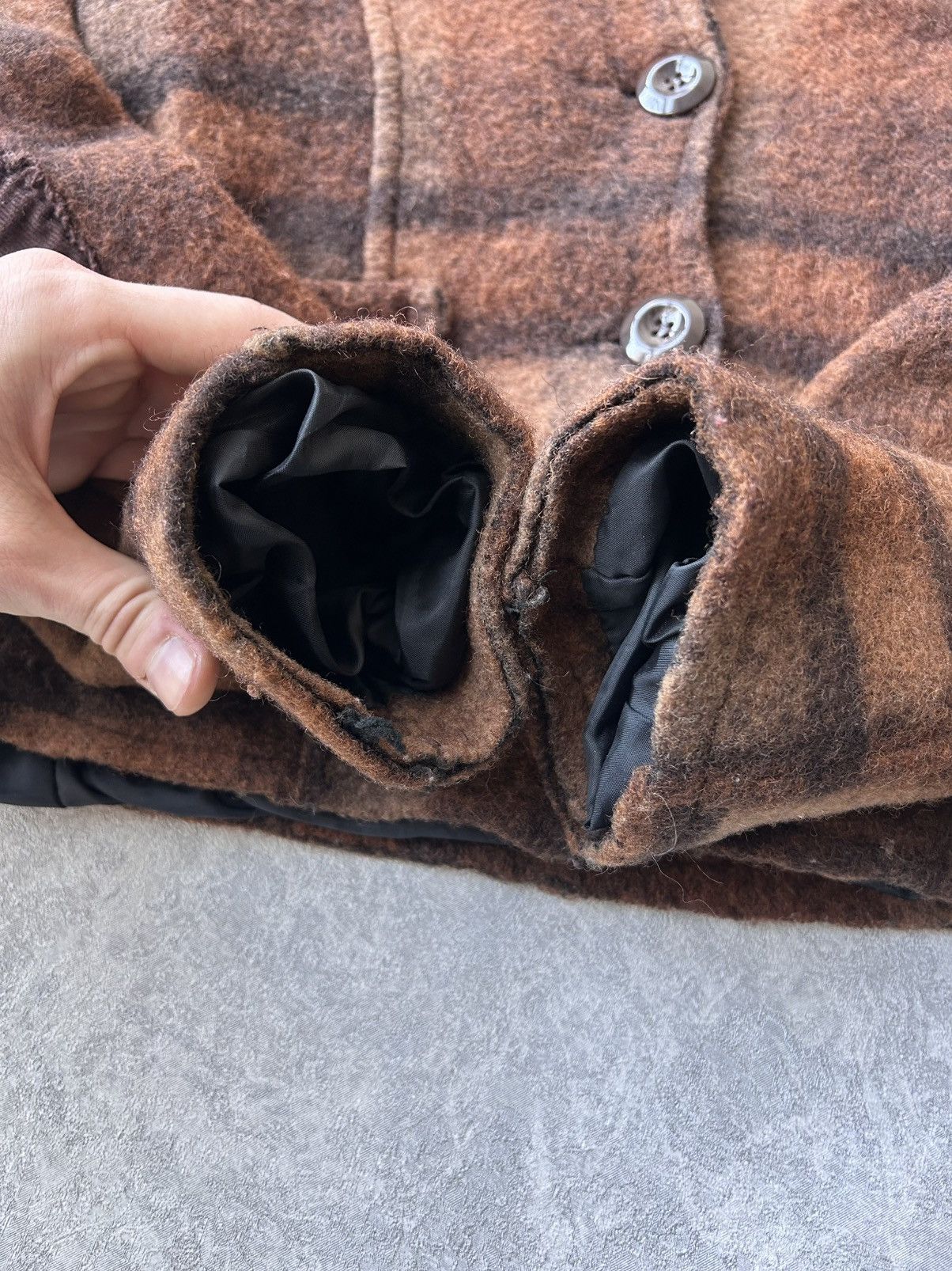 Japanese Brand Vintage Comme des Garcons Style Wool Plaid Cropped Jacket Size XS / US 0-2 / IT 36-38 - 10 Thumbnail