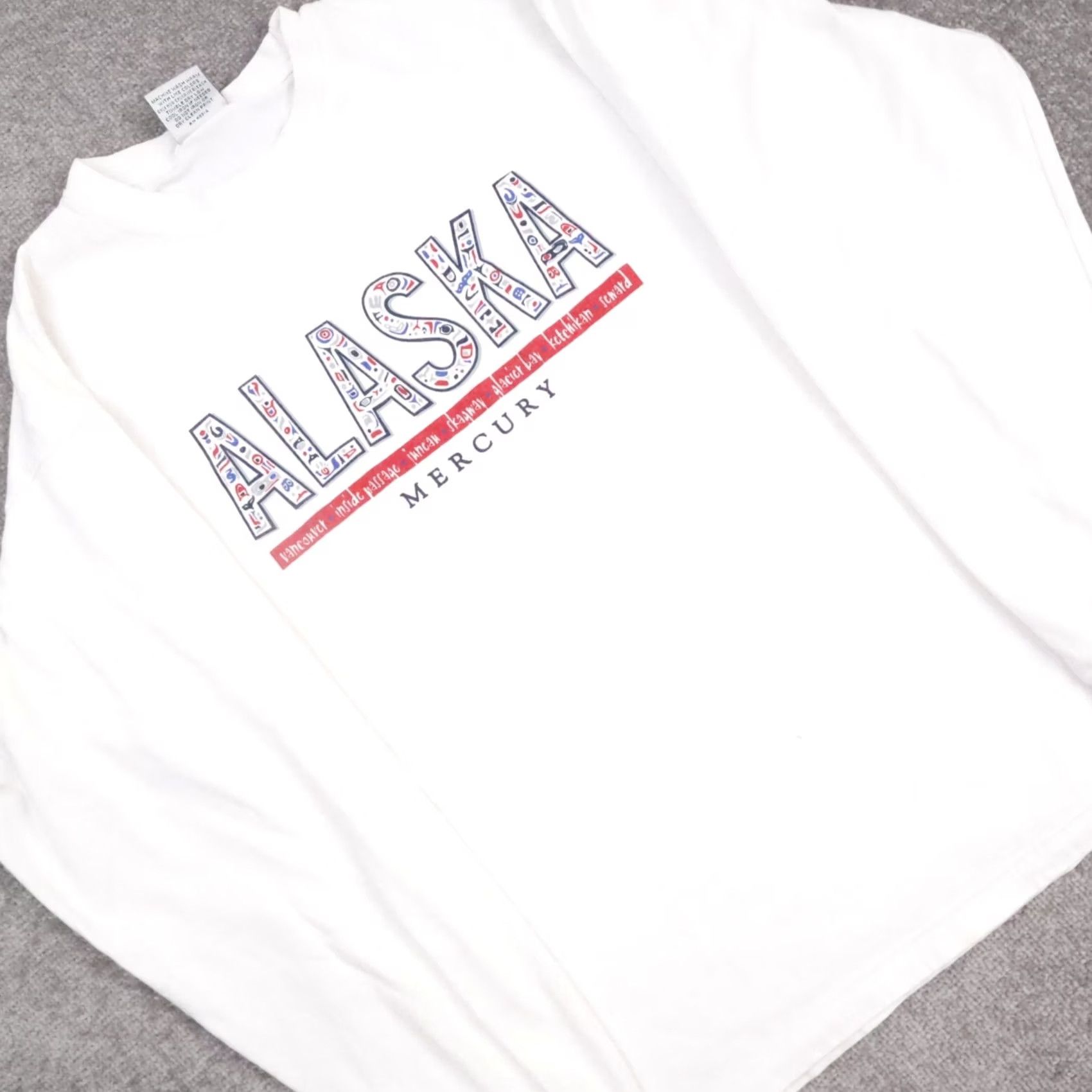 Vintage VINTAGE Alaska Mercury 90s USA Made in USA Cotton Long Sleeve T-Shirt L White Mens Size US L / EU 52-54 / 3 - 7 Thumbnail