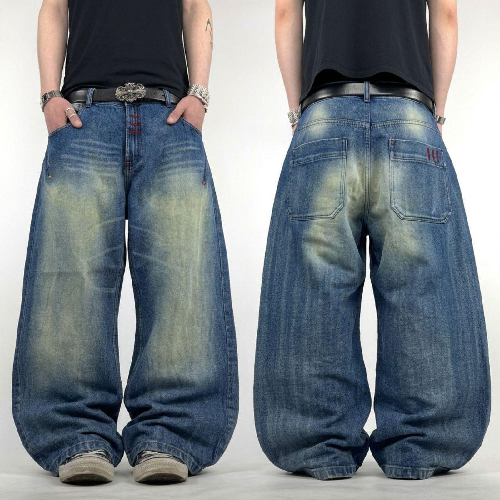 JNCO × Southpole × Vintage Southpole Faded Y2K Baggy Jeans Wide