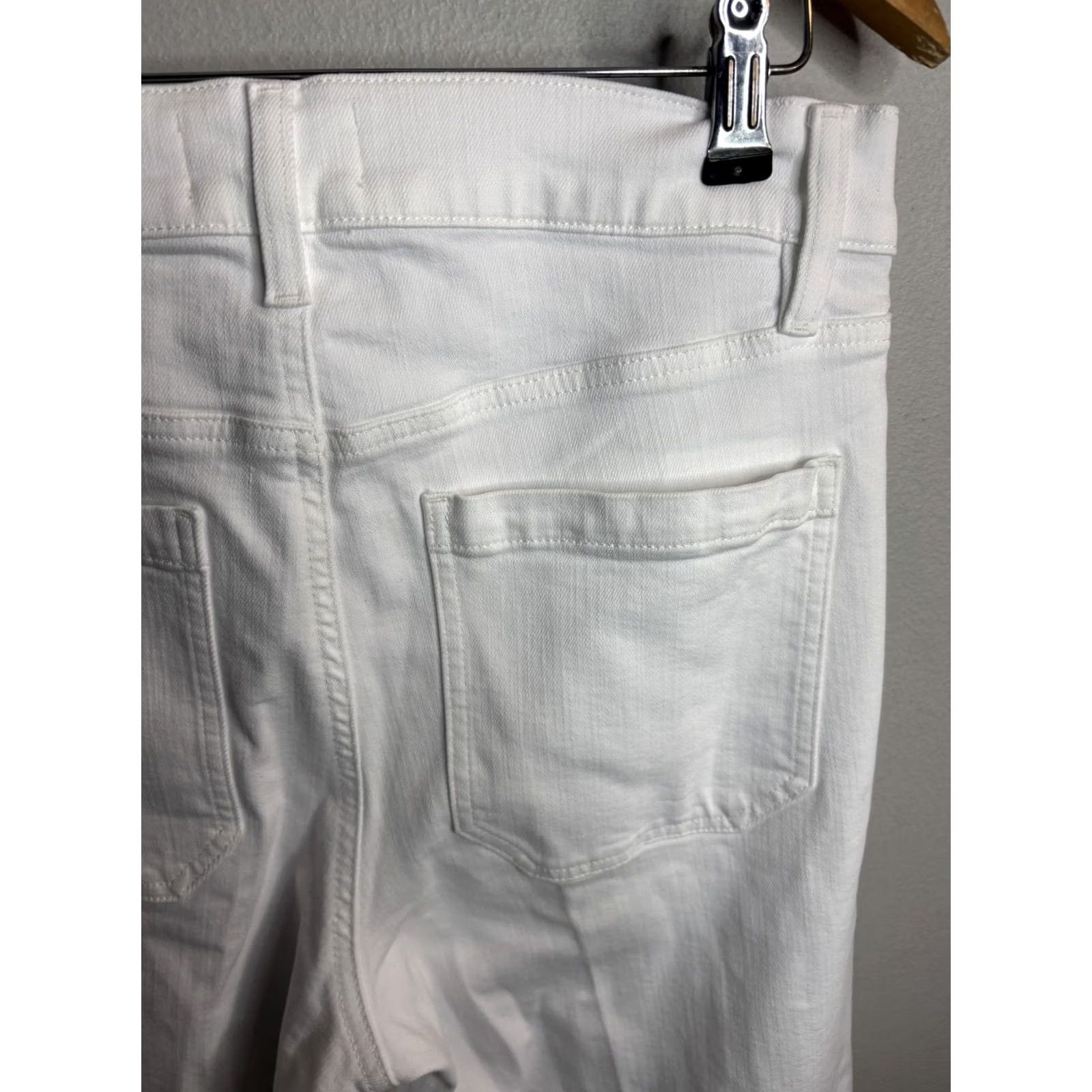 Frame VINTAGE FRAME Le Slim Palazzo Jeans Womens White High Rise Wide Leg Patch Pockets Denim Size 30" / US 8 / IT 44 - 6 Thumbnail