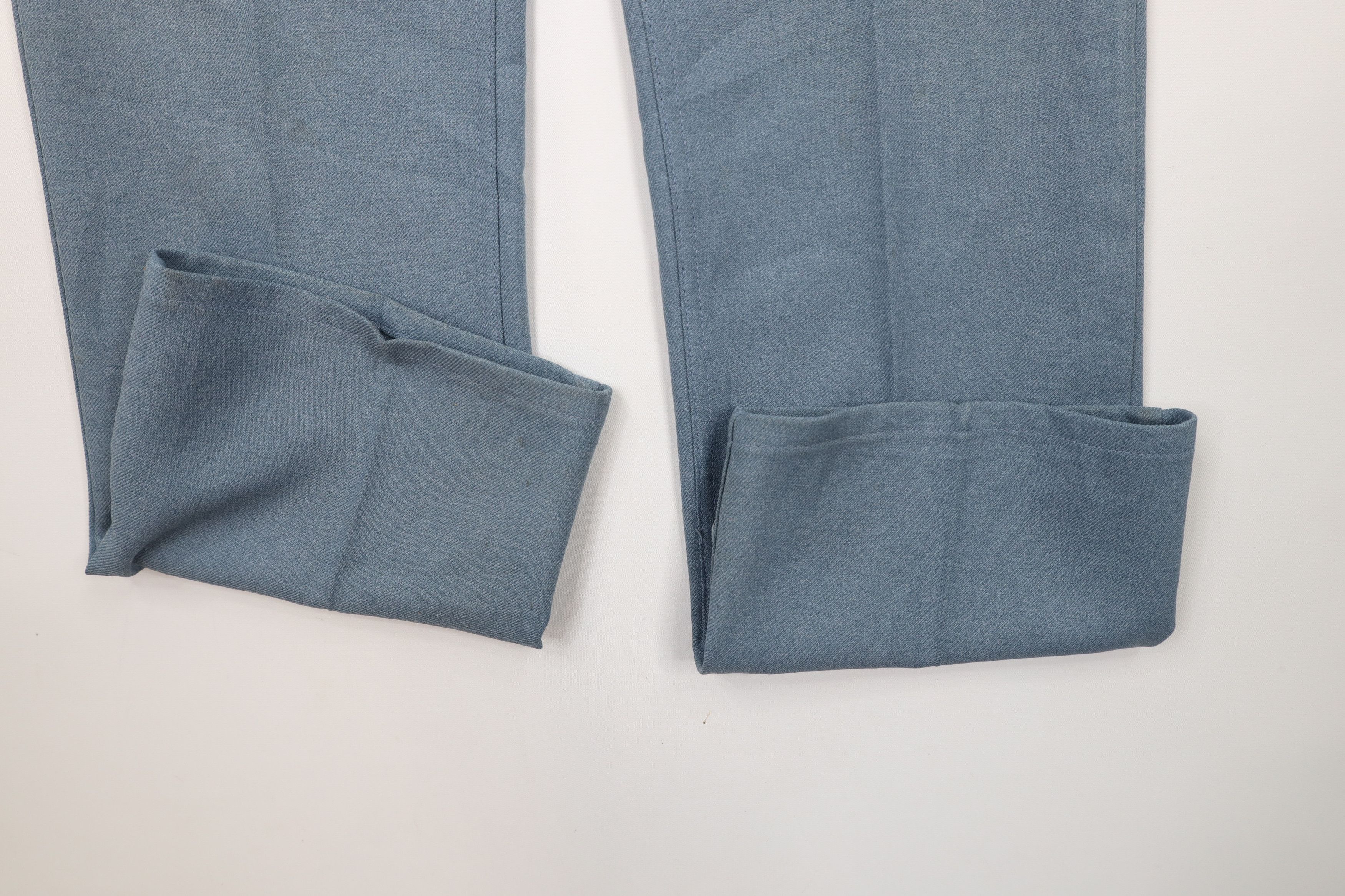 Vintage × Wrangler Vintage 70s Wrangler Knit Wide Leg Chino Pants Blue USA Size US 36 / EU 52 - 5 Thumbnail