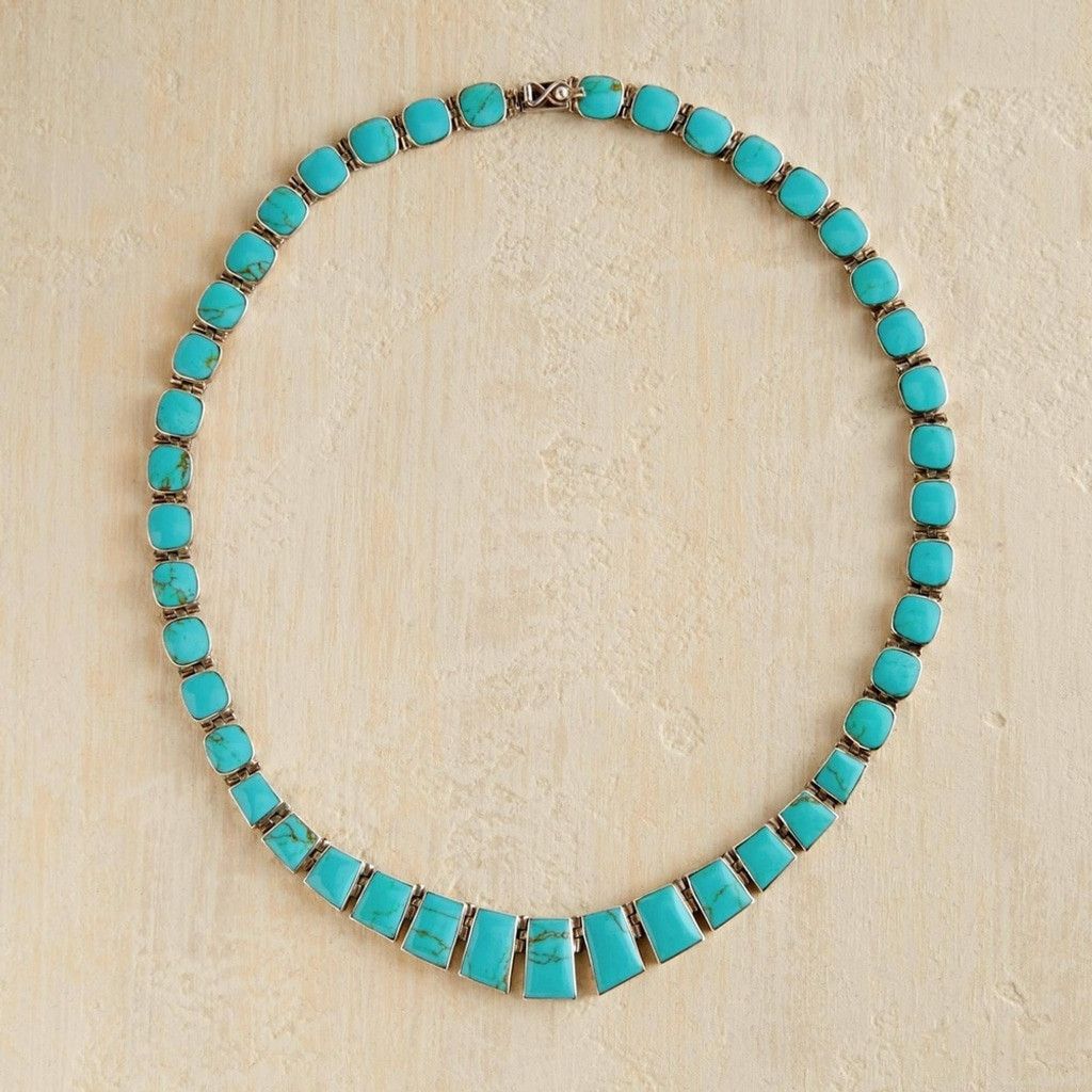 Vintage Vintage Chilean Turquoise 925 silver earrings and necklace Size ONE SIZE - 8 Thumbnail
