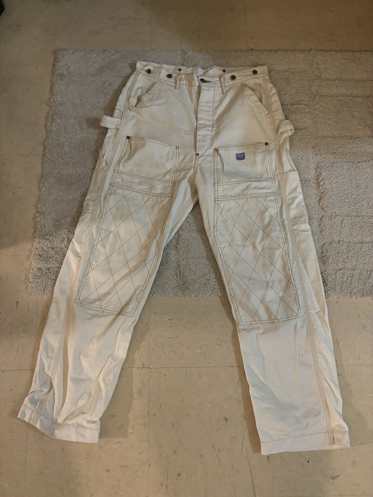 Kapital KAPITAL Lumber Tapered Embroidered Canvas Trousers white Size US 30 / EU 46 - 2 Thumbnail