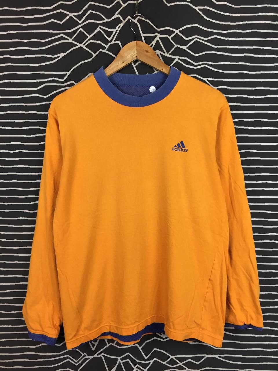 Adidas Adidas Reversible Long Sleeve Orange Blue Mesh Retro Tee Size US L / EU 52-54 / 3 - 1 Thumbnail