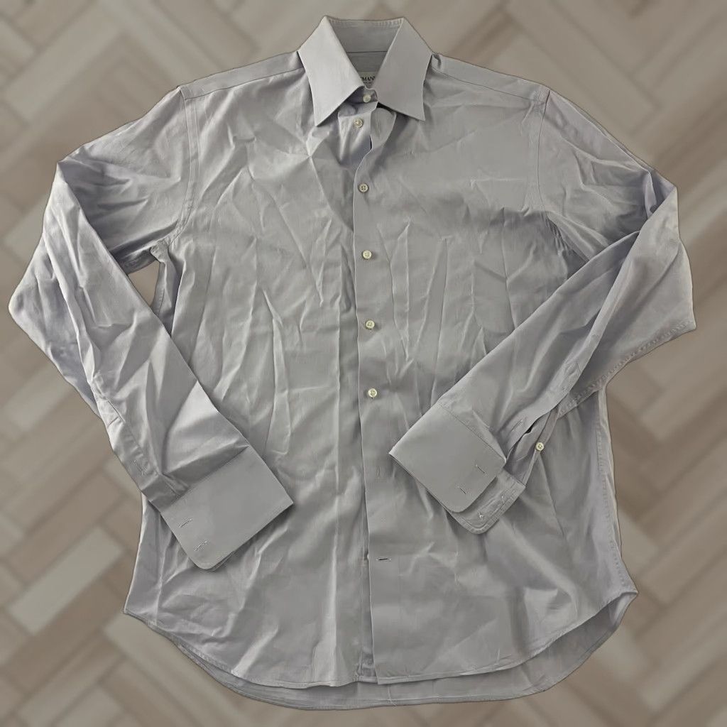 Armani Armani Collezioni Shirt Long Sleeve Button-Up Men Large Purple Size US L / EU 52-54 / 3 - 1 Thumbnail