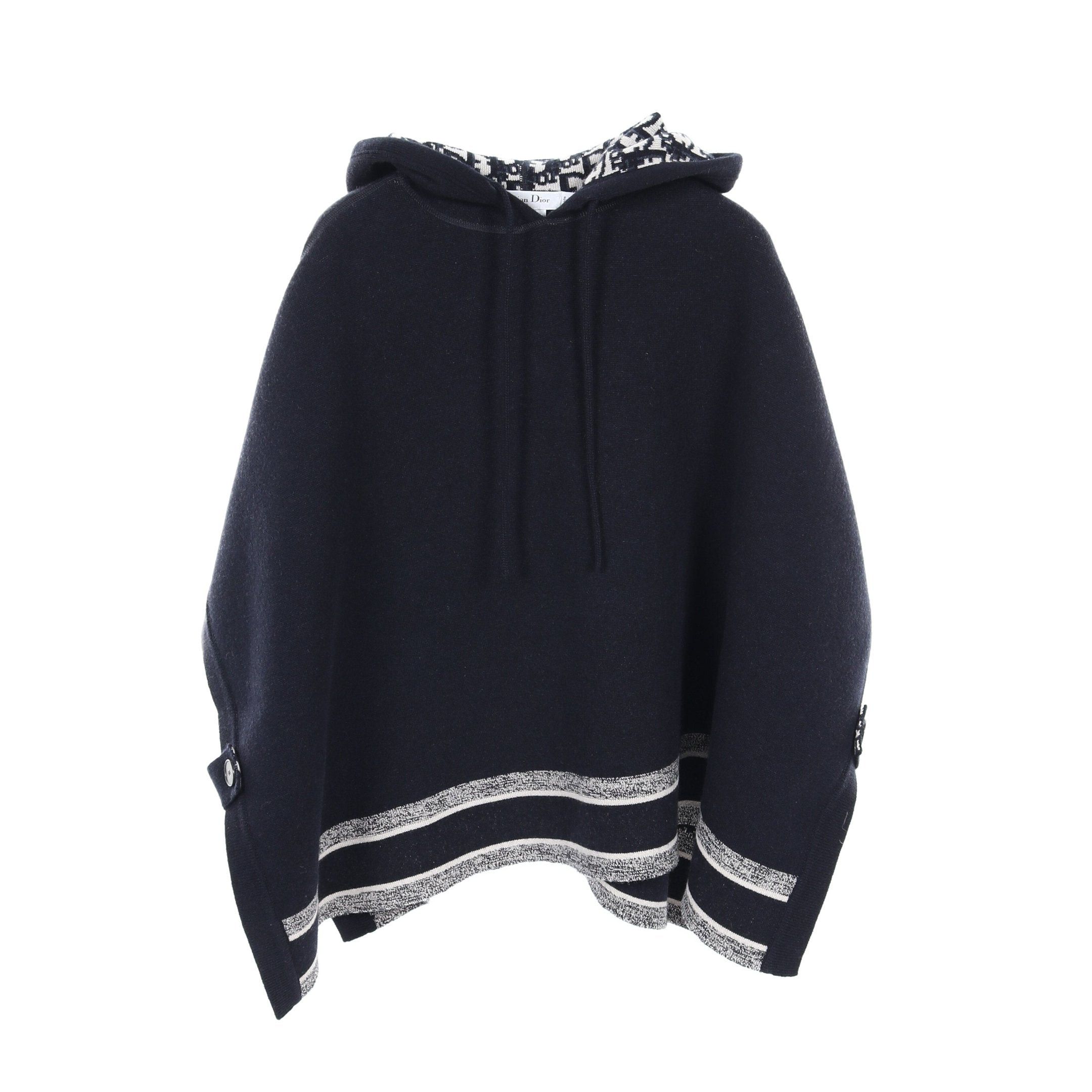Dior Dior Oblique Poncho Cashmere Navy Hooded Size ONE SIZE - 1 Thumbnail