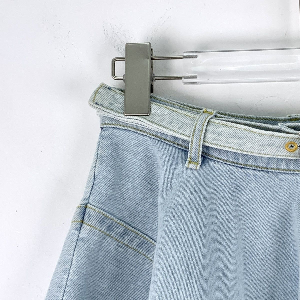 Pinko Pinko Light Blue Cotton Logo Belt Denim Mini Skirt K26WX Size 27" / US 4 / IT 40 - 3 Thumbnail