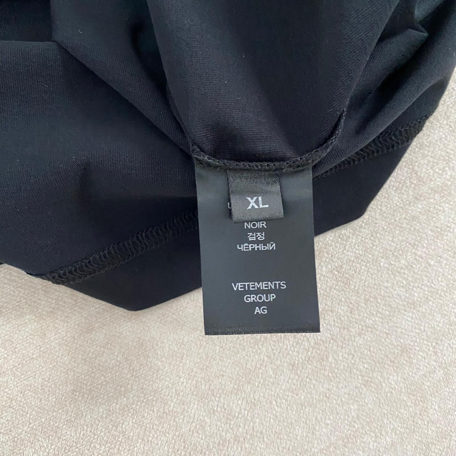 Vetements Black "Show You My Vetements" Logo Oversized T-Shirt Size XL / US 12-14 / IT 48-50 - 7 Thumbnail