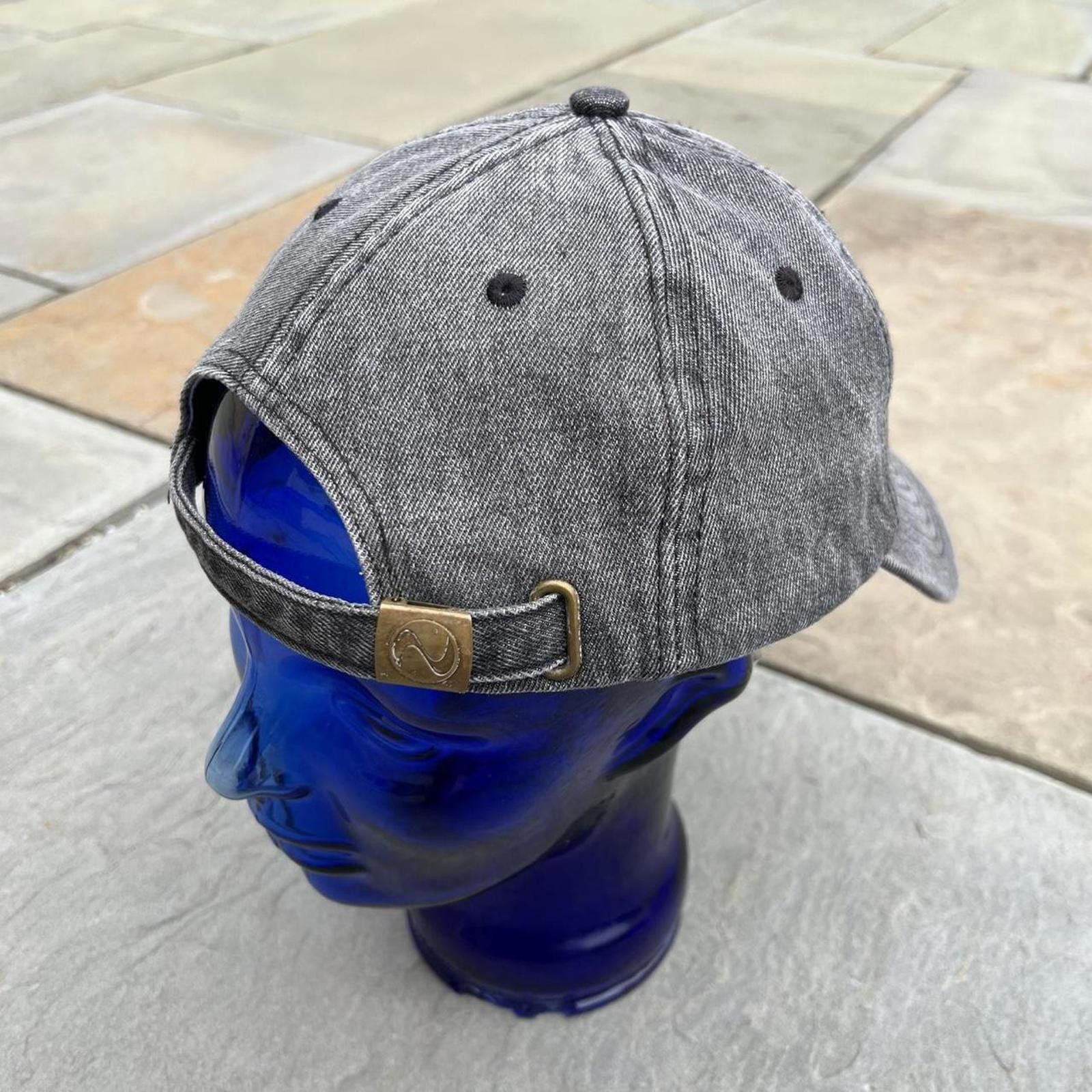 Other Black Grey Denim Strapback Dad Hat Size ONE SIZE - 6 Thumbnail