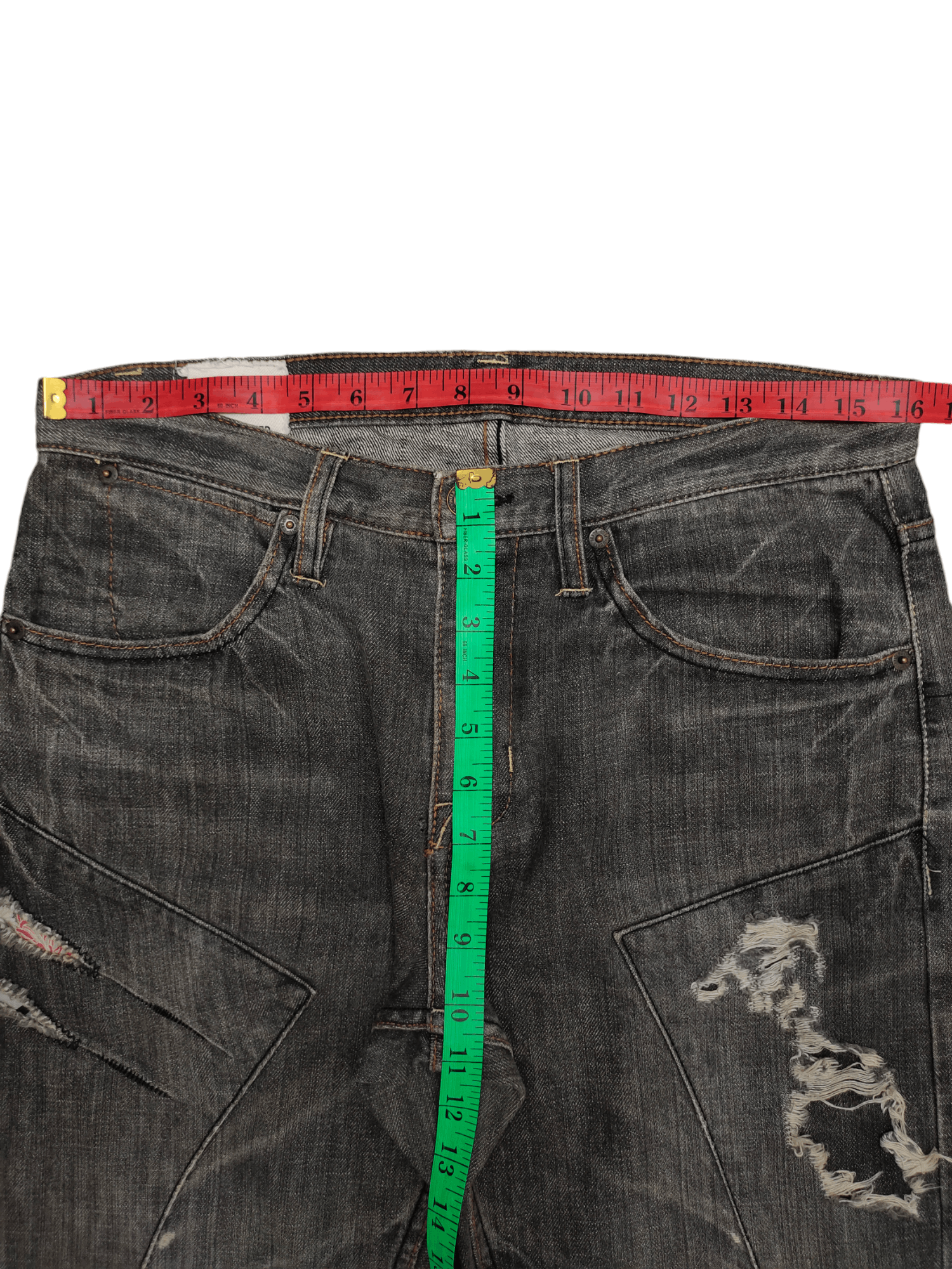 Comme des Garcons × Undercover Vintage Y2k Steen Blue Clawmark Distress Faded Denim Jeans Size US 32 / EU 48 - 8 Thumbnail