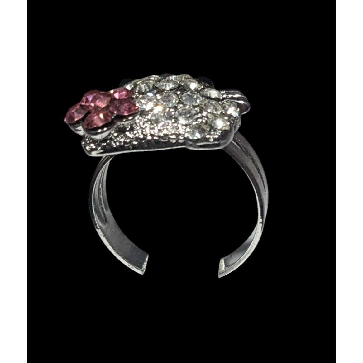 Other Coquette Glam Cute Kitten Rhinestone Adjustable Ring Size 8 Size ONE SIZE - 10 Thumbnail