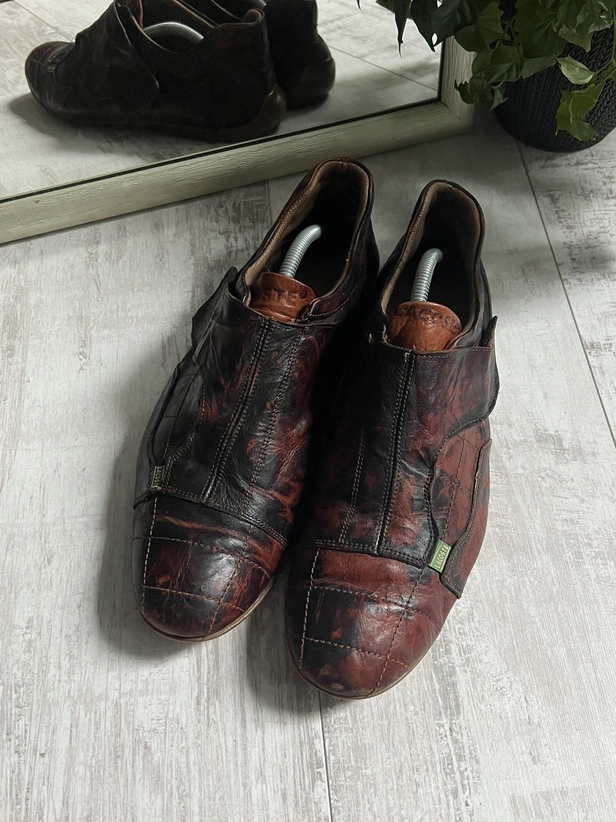 Lacoste 🐊RARE🐊 Vintage Lacoste Leather Brown Crocodile Sneakers Size US 9.5 / EU 42-43 - 4 Thumbnail