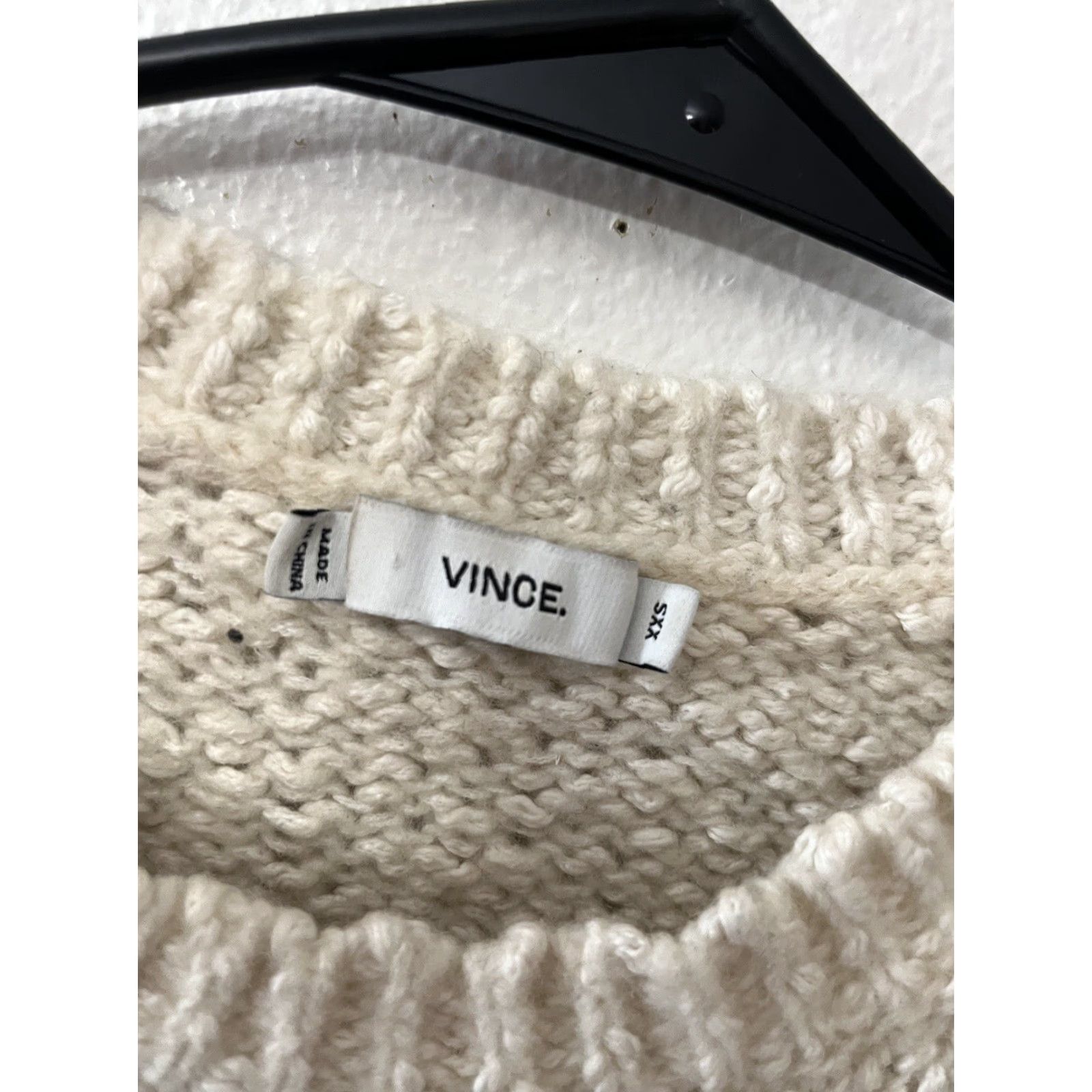 Vince Vince Sweater Wool Blend Knit Crewneck XXS Ivory Women Pullover Long Sleeve Solid Bohemian Classic Colorful Size XXS / US 00 / IT 34 - 3 Thumbnail