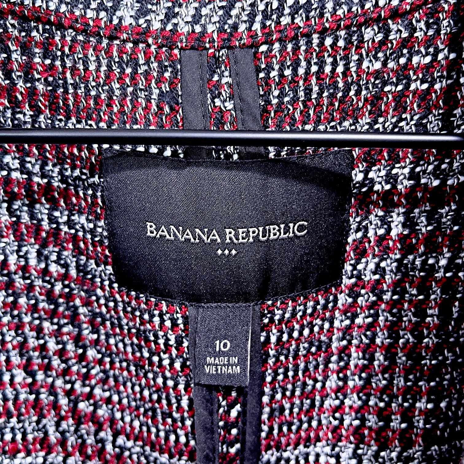 Other Banana Republic Boucle Long Jacket Black Red Womens 10 Size L / US 10 / IT 46 - 6 Thumbnail