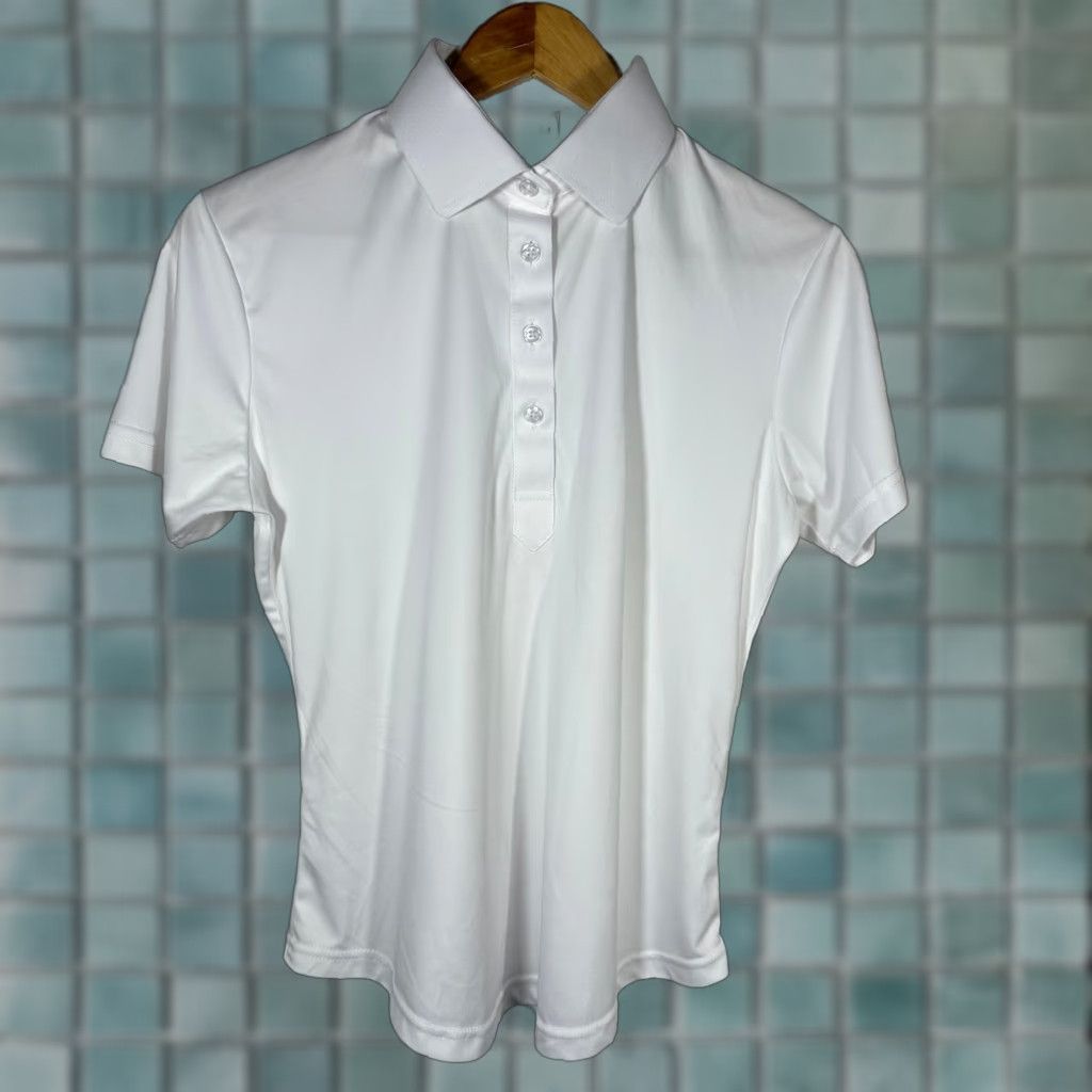 CO Collars & Co Dress Collar Polo Shirt White Short Sleeve M Women's Polo Shirt White Moisture Wicking Classic Comfort Size M / US 6-8 / IT 42-44 - 1 Thumbnail