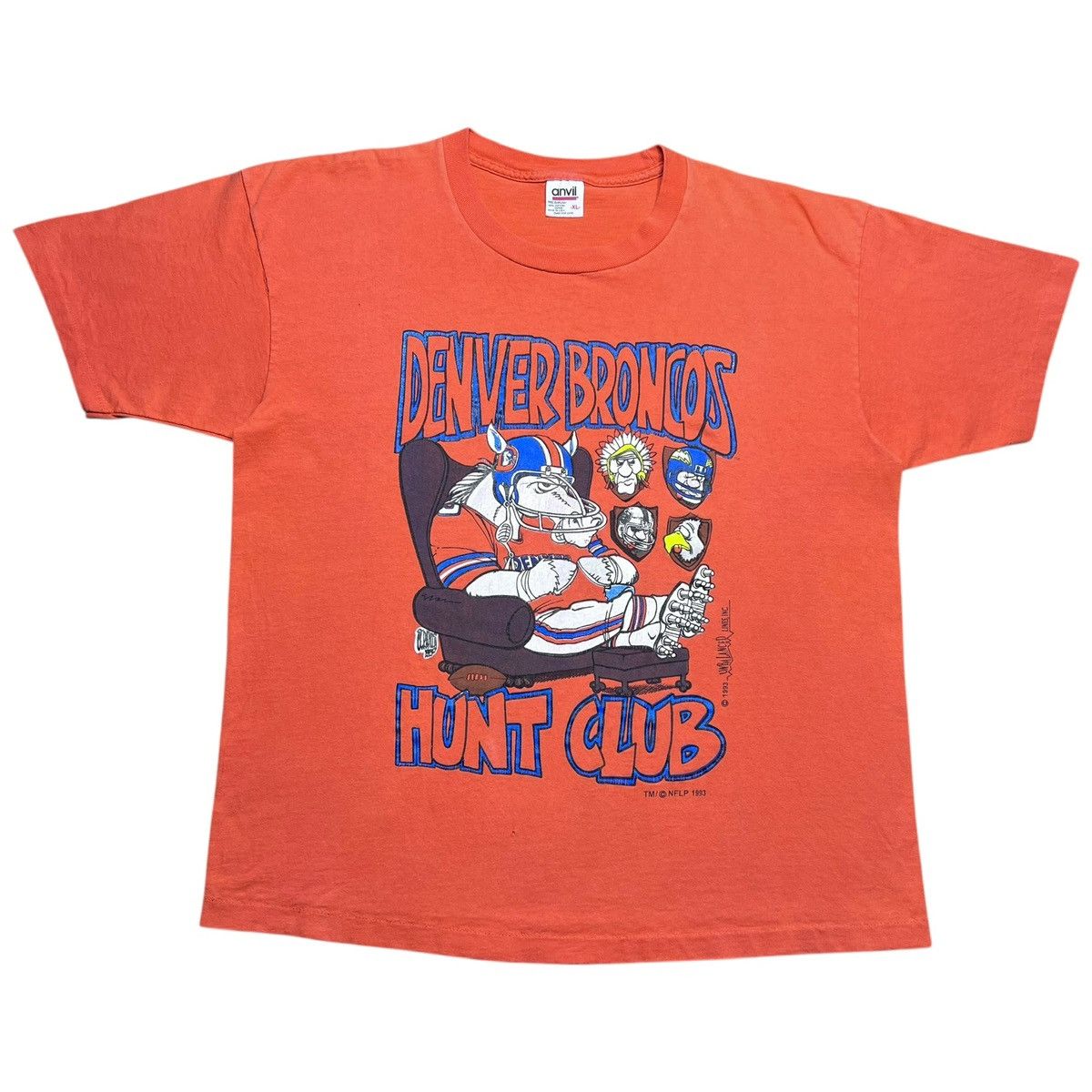 NFL Vintage 1993 NFL Denver Broncos Hunt Club Graphic T-Shirt Size US XL / EU 56 / 4 - 1 Thumbnail