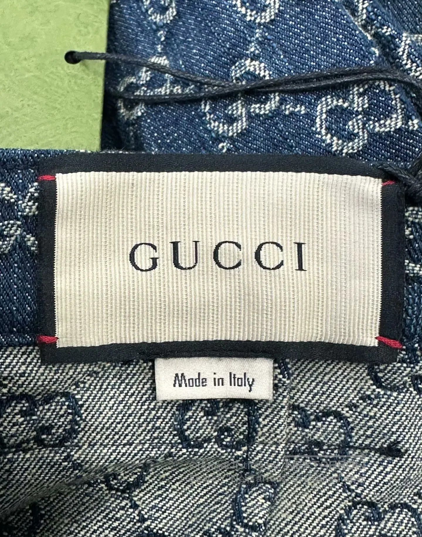 Gucci Guicci Dark Blue Double G Full Print Leather Patch Logo Je Size US 26 / EU 42 - 3 Thumbnail