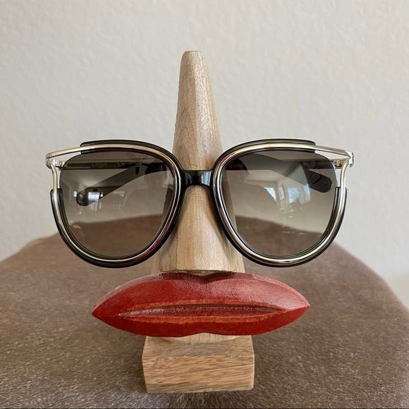 Chloe CHLOE Jayme Cut Out Round Rimmed Metal Sunglasses Size ONE SIZE - 1 Thumbnail