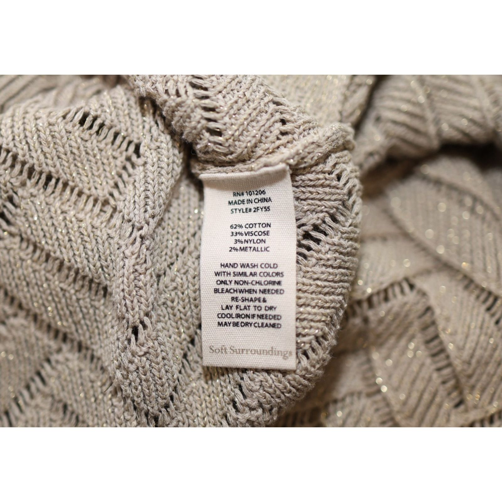 Soft Surroundings NWoT SOFT SURROUNDINGS Beige Gold Collared Sweater Sz L $99 Size L / US 10 / IT 46 - 9 Thumbnail