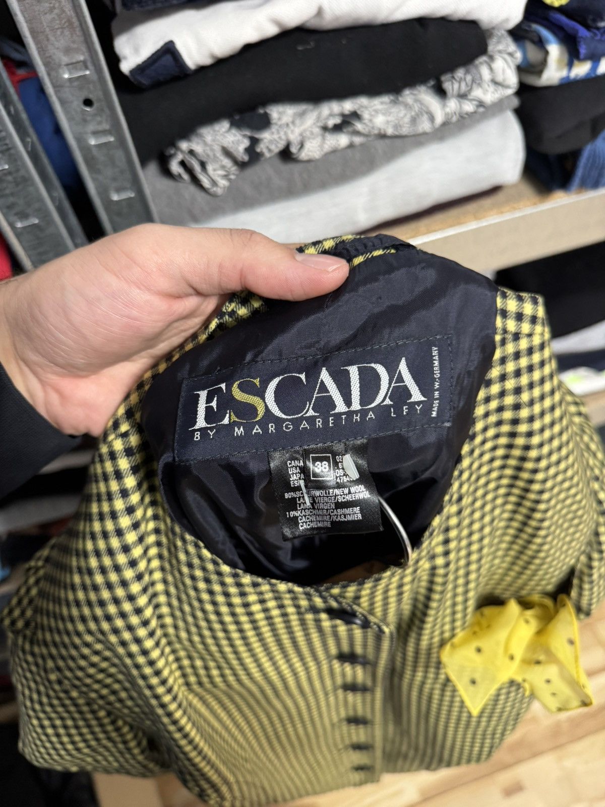 Escada Escada By Margaretha Ley Blazer Sz 38 Vintage 90s Wool Plaid Size XS / US 0-2 / IT 36-38 - 7 Thumbnail