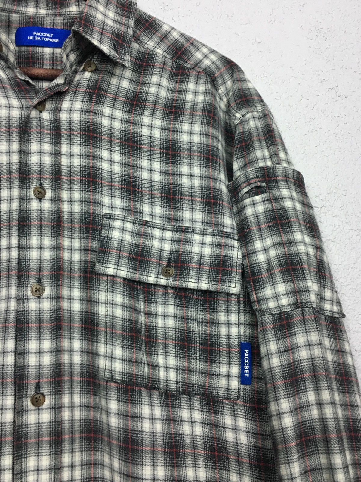 Gosha Rubchinskiy shirt PACCBET Flannel Plaid Double Pocket Rassvet button up Size US M / EU 48-50 / 2 - 3 Thumbnail