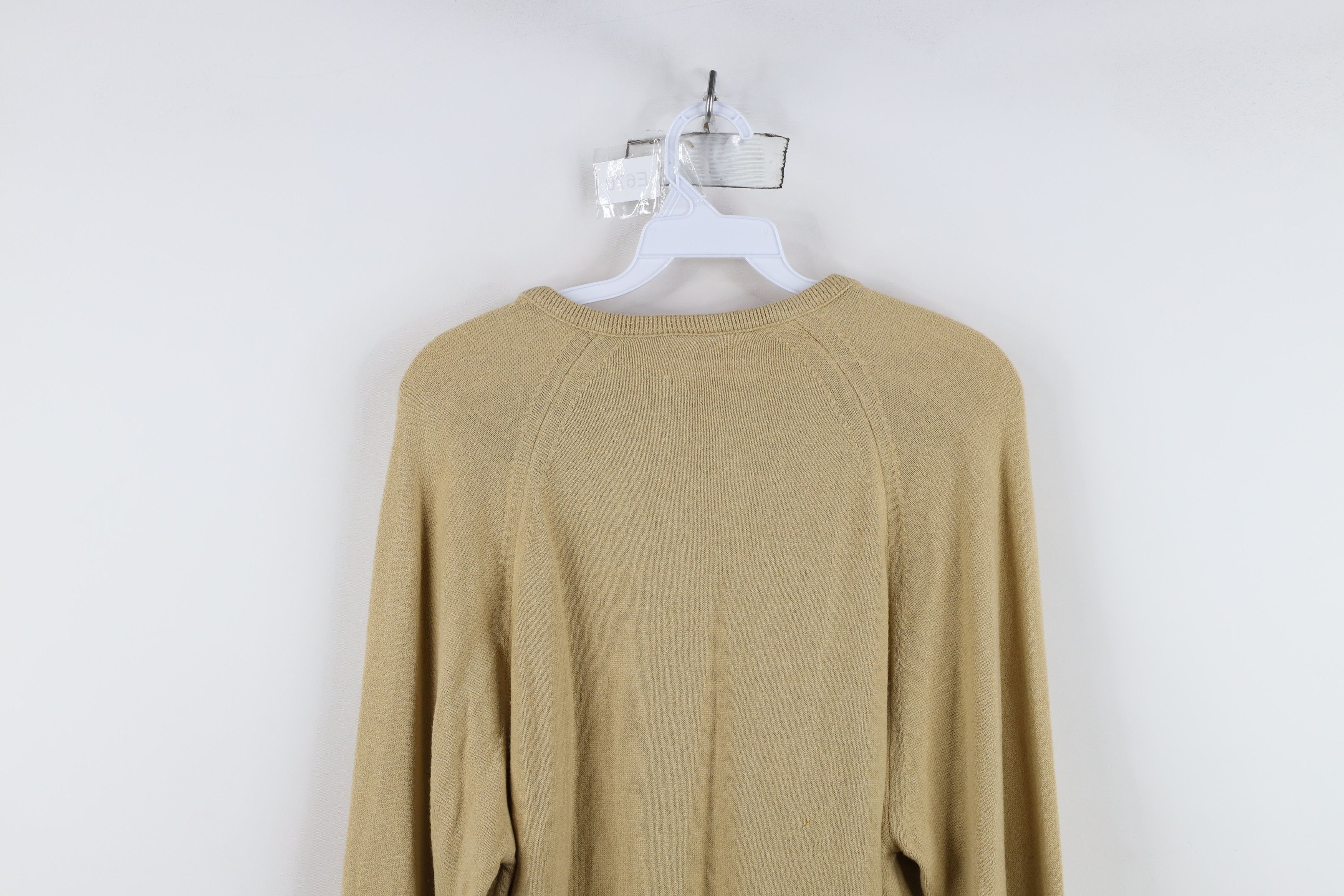 Vintage Vintage 70s Streetwear Knit V-Neck Sweater Beige Khaki USA Size US M / EU 48-50 / 2 - 13 Thumbnail