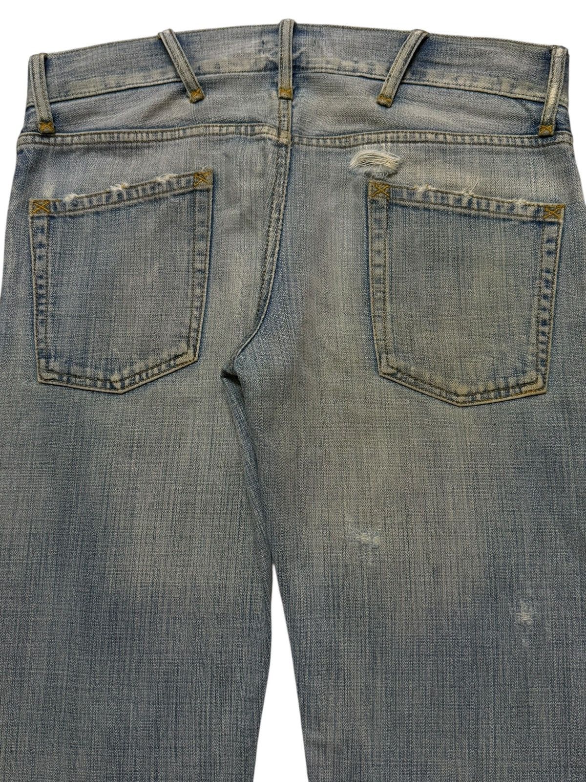 If Six Was Nine Vintage Y2K Japanese Brand Blue Mud Wash Ripped Straight Leg Size US 34 / EU 50 - 5 Thumbnail
