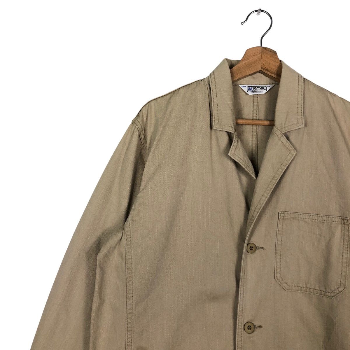 FiveBrother × Japanese Brand 🔥Rich Brown - Long Fly Coats Double Breast Jacket Size US L / EU 52-54 / 3 - 6 Thumbnail