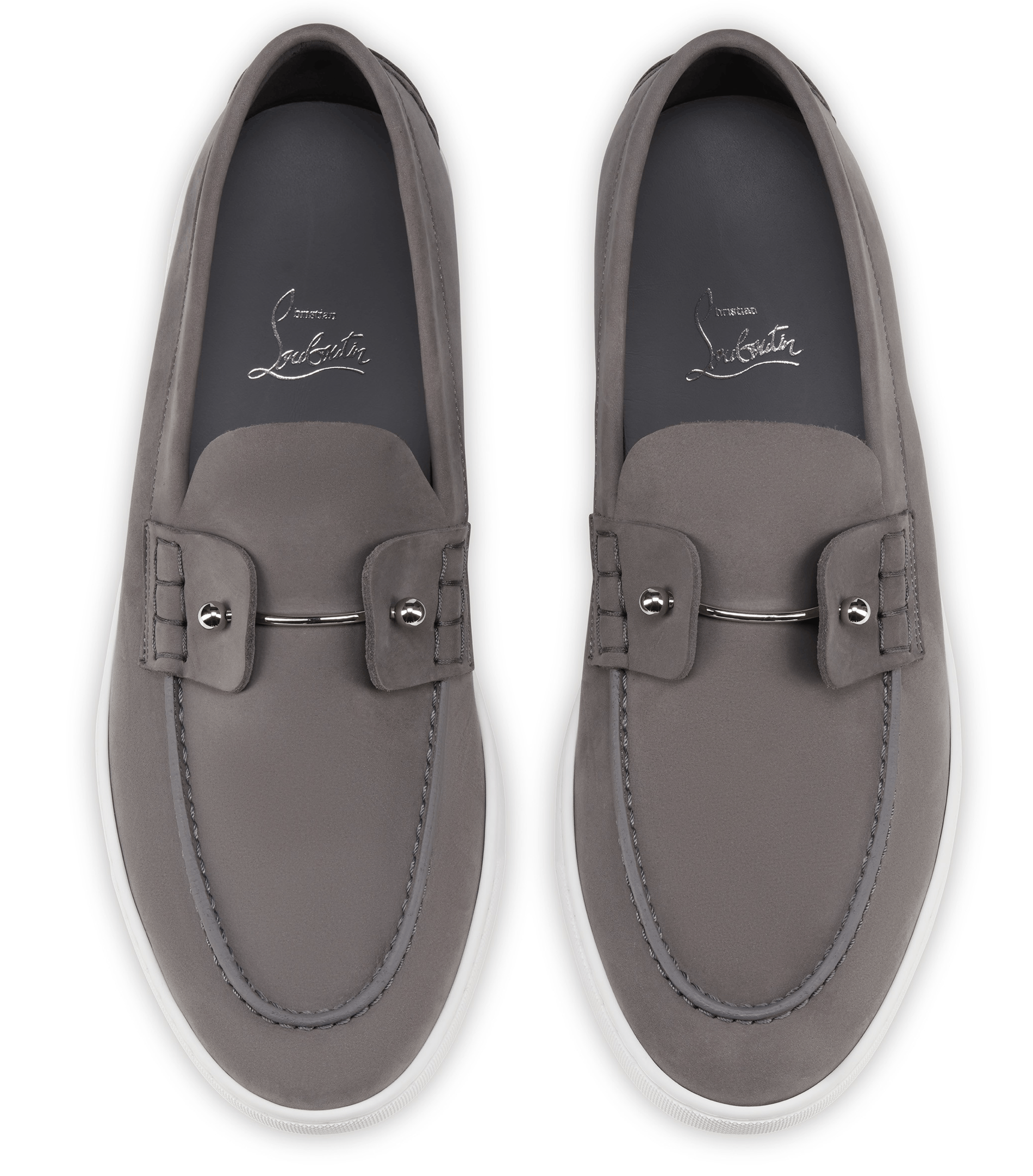 Christian Louboutin Mens Chambeliboat Flat Smoky Grey Loafer Sneaker Boat 45 12 Size US 12 / EU 45 - 8 Thumbnail