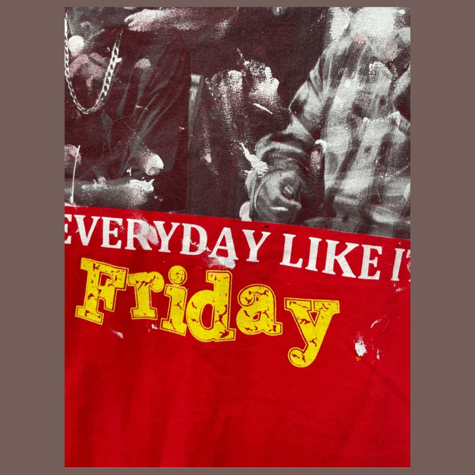 Vintage VTG Graphic Tee | PAG Red “Friday” Print | Y2K Distressed Size US XXL / EU 58 / 5 - 6 Thumbnail