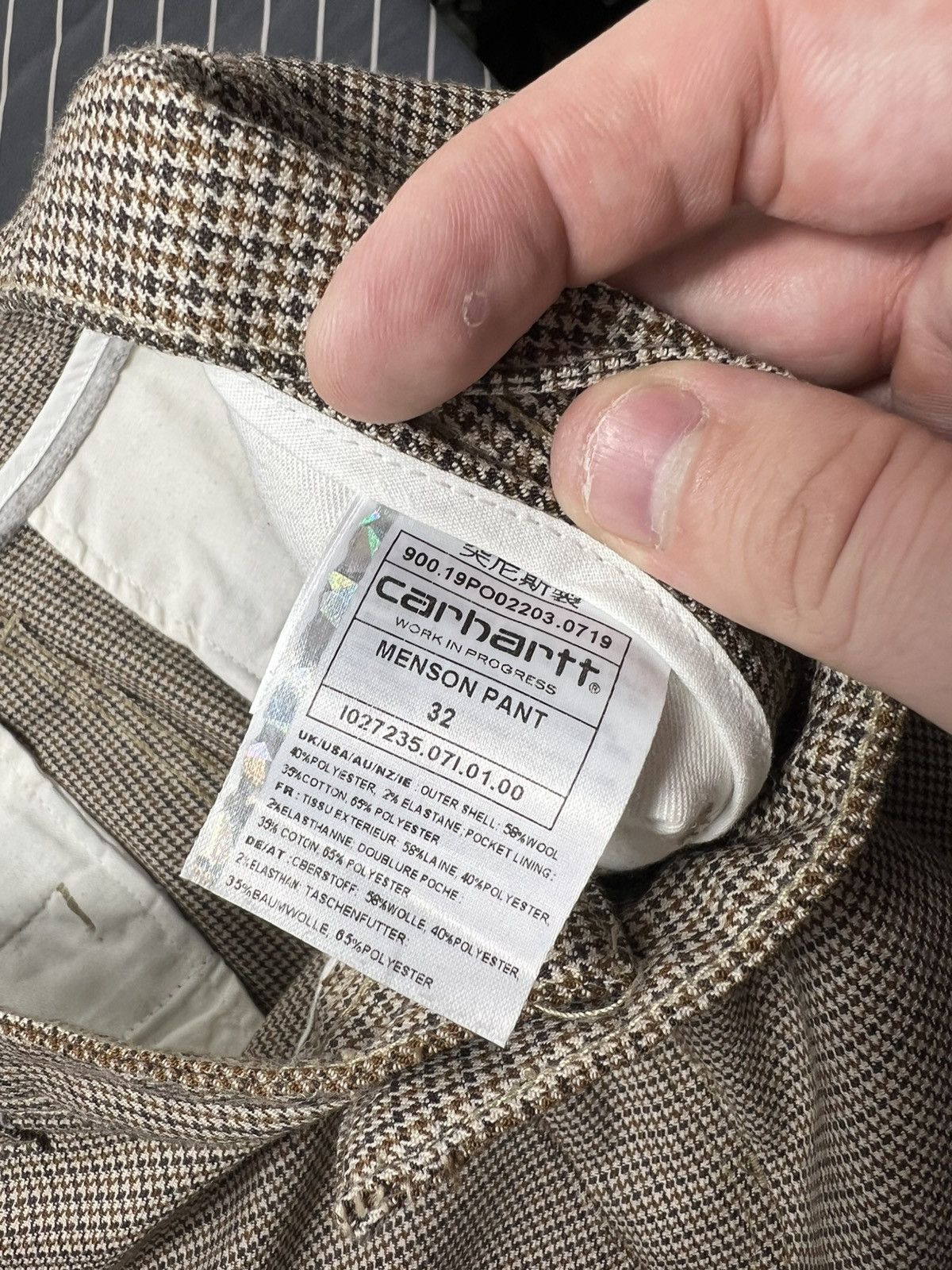 Carhartt Wip Carhartt WIP Menson Pant Wool Houndstooth Brown Size 32 Size US 32 / EU 48 - 16 Thumbnail