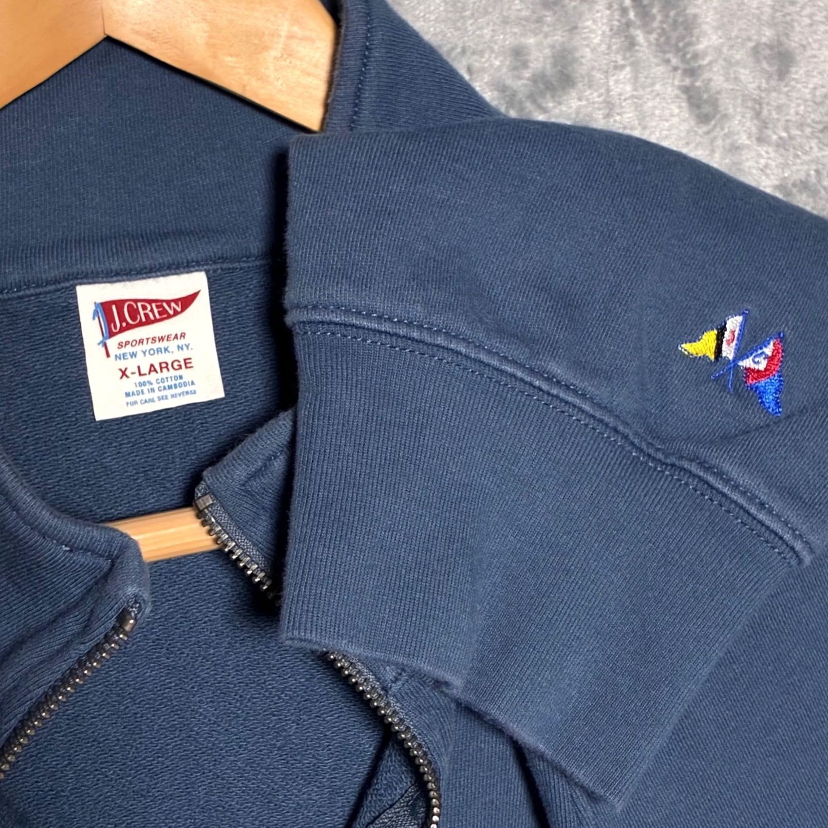 J.Crew VINTAGE J.Crew Quarter Zip Pullover Sweatshirt Mens XL Blue Size US XL / EU 56 / 4 - 5 Thumbnail