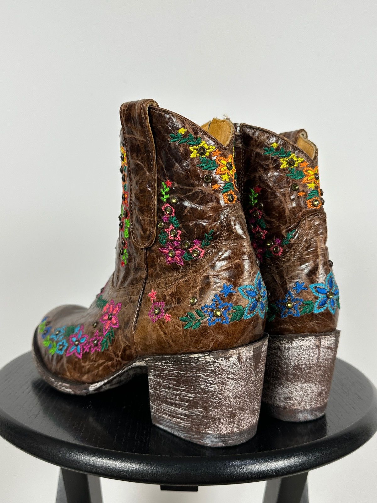 Old Gringo Mexicana Old Gringo Sora Leather Cowboy Floral Ankle Boots Size US 9.5 / IT 39.5 - 6 Thumbnail