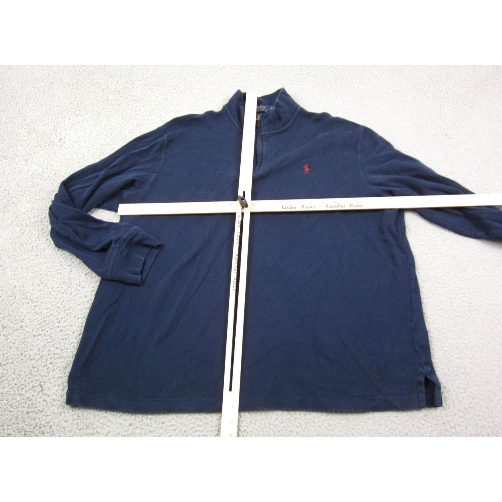 Polo Ralph Lauren Polo Ralph Lauren Sweatshirt Adult XL Blue Red Pony Estate Rib Mens 90s 1/4 Zip Mock Neck Zip Front Polo Brand Logo Size US XL / EU 56 / 4 - 6 Thumbnail