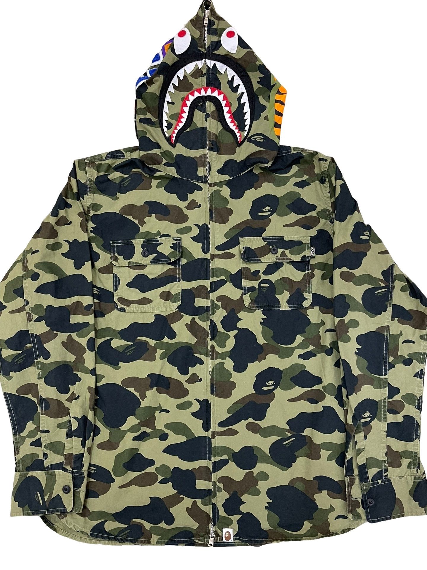 Bape Bape Green Camo Shark Tiger WGM Jacket XXL Size US XXL / EU 58 / 5 - 1 Thumbnail