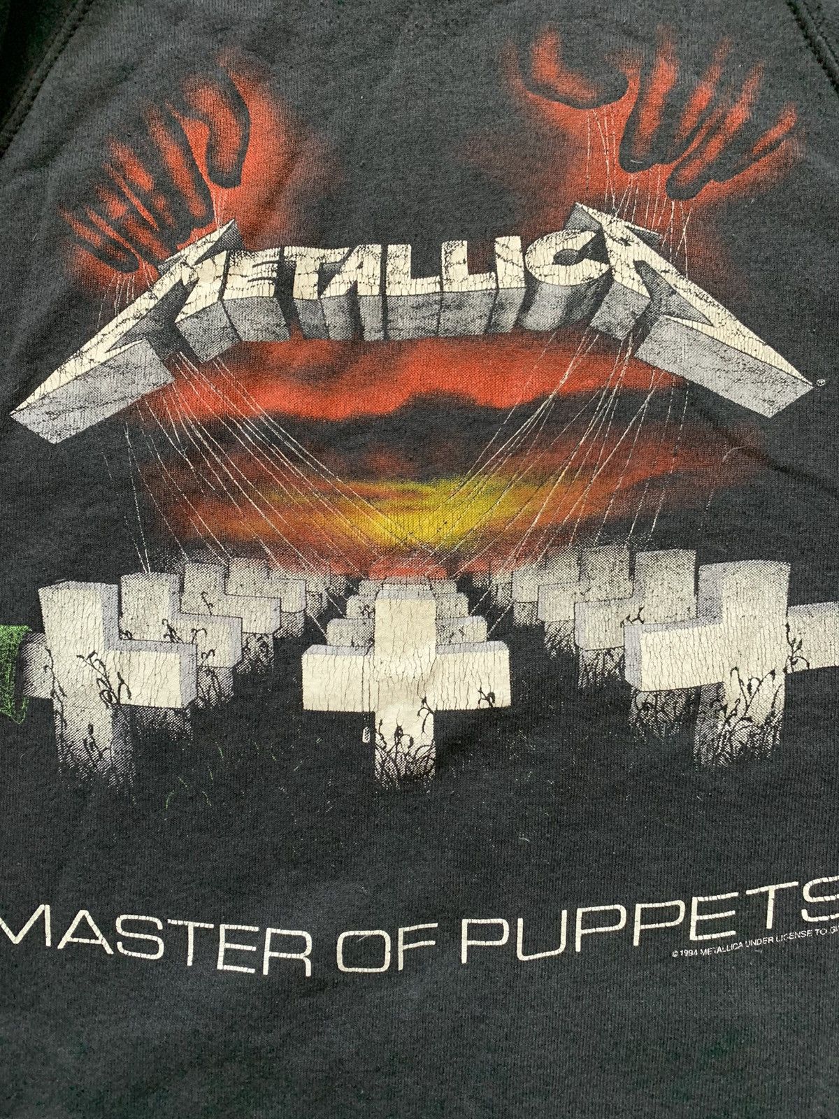 Band Tees Vintage 1994 Metallica Master Of Puppets Faded Black Hoodie Size US XL / EU 56 / 4 - 4 Thumbnail