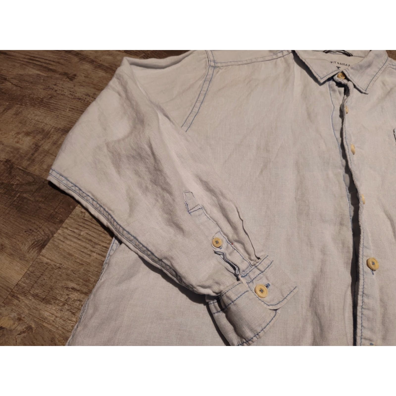 Tommy Bahama Tommy Bahama Relaxed Fit Button-Up Shirt Mens XL Blue Chambray 100% Linen Long Sleeve Casual Beach Size US XL / EU 56 / 4 - 3 Thumbnail