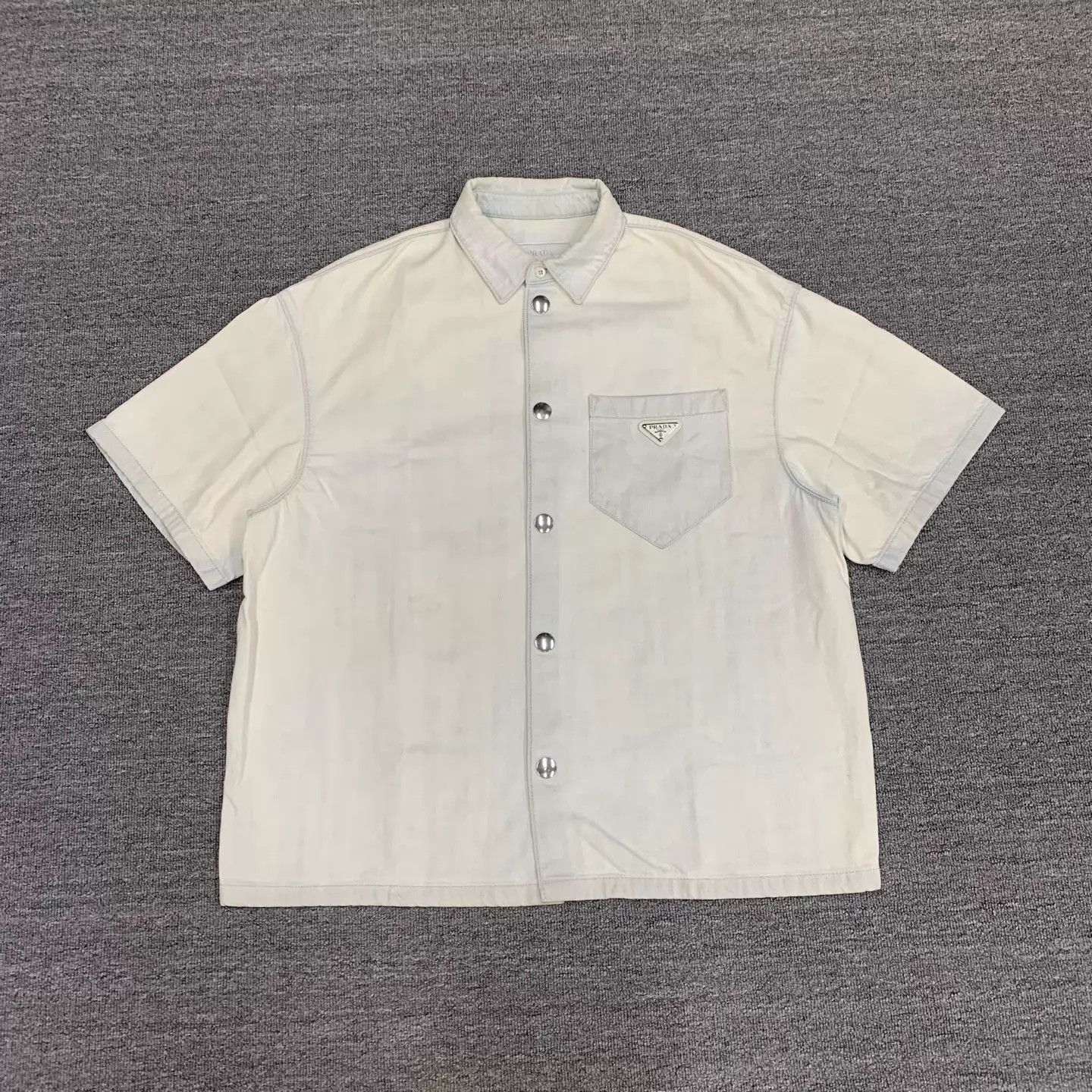 Prada Prada White Washed Distressed Denim SS L 95New Triangle Size US L / EU 52-54 / 3 - 1 Thumbnail
