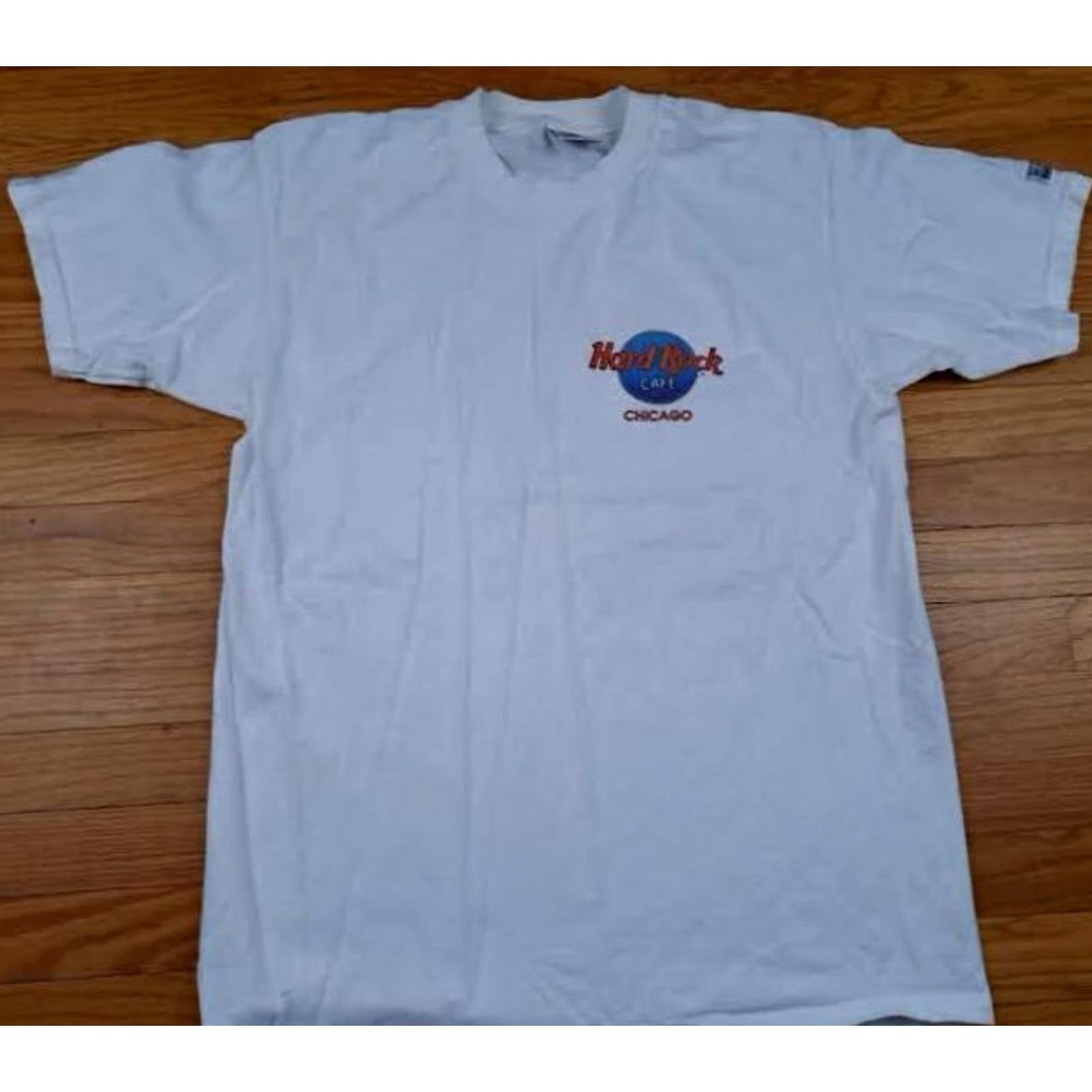 Hard Rock Cafe VINTAGE Hard Rock Chicago Planet Hollywood Printed White Large T-Shirt Mens L White USA Made 90s Chicago Theme Short Sleeve Tee Size US L / EU 52-54 / 3 - 3 Thumbnail
