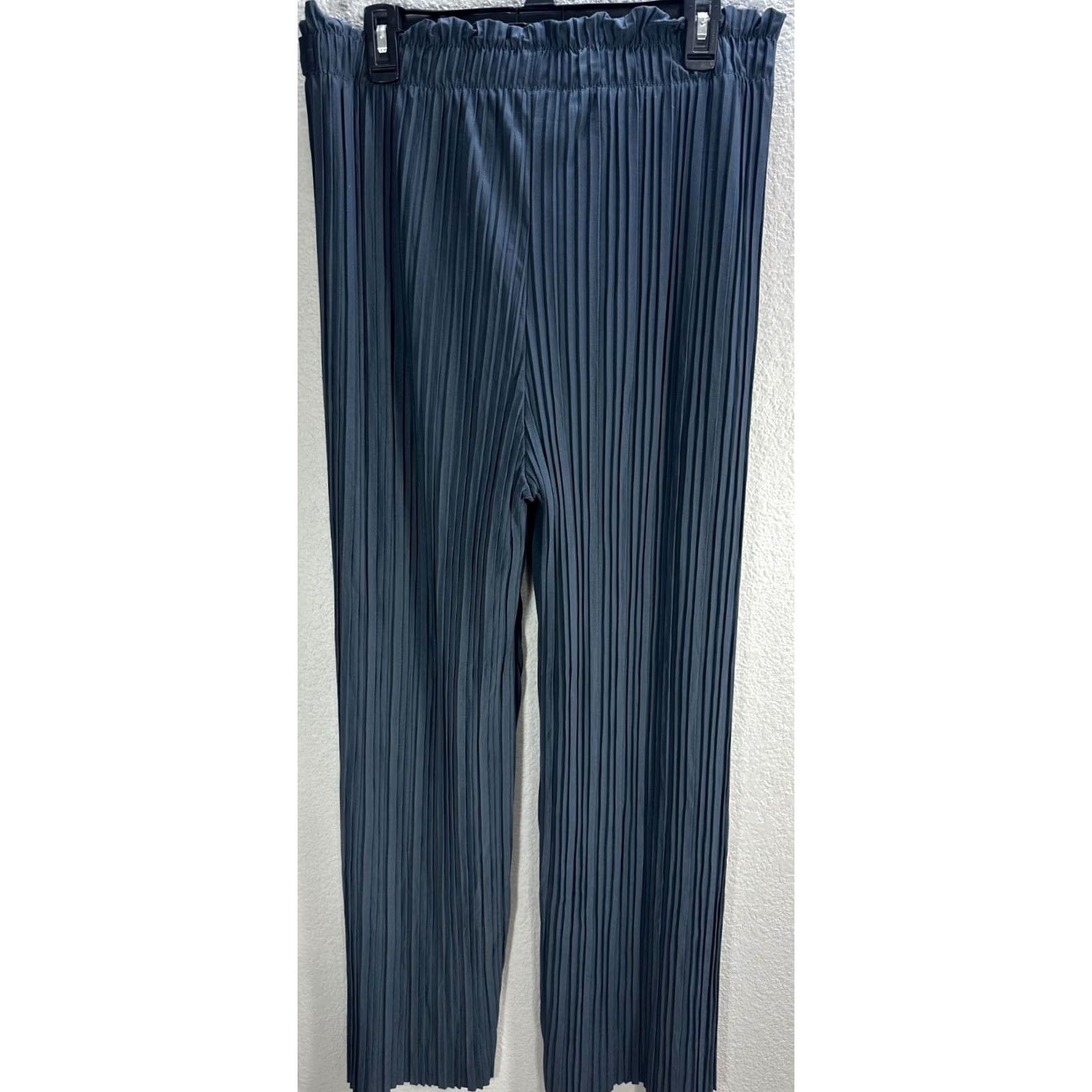 Vintage Modern Haze Pants Dress Pants Women 3XL Dark Grayish Blue High Rise Relaxed Pleated NWT Straight Inseam 31 Size 40" / US 18 - 5 Thumbnail