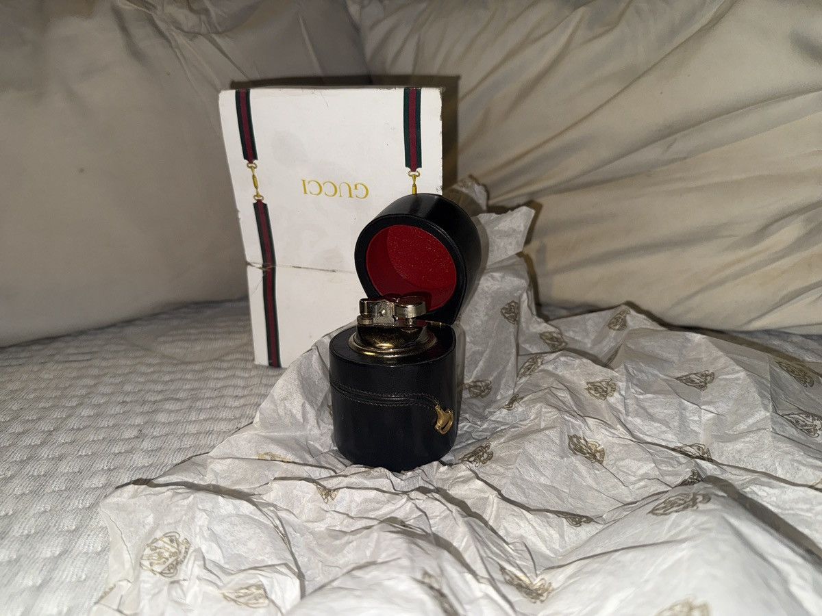 Gucci Gucci 1970s-80s Desk Lighter - Leather Case - Original Box Size ONE SIZE - 1 Thumbnail