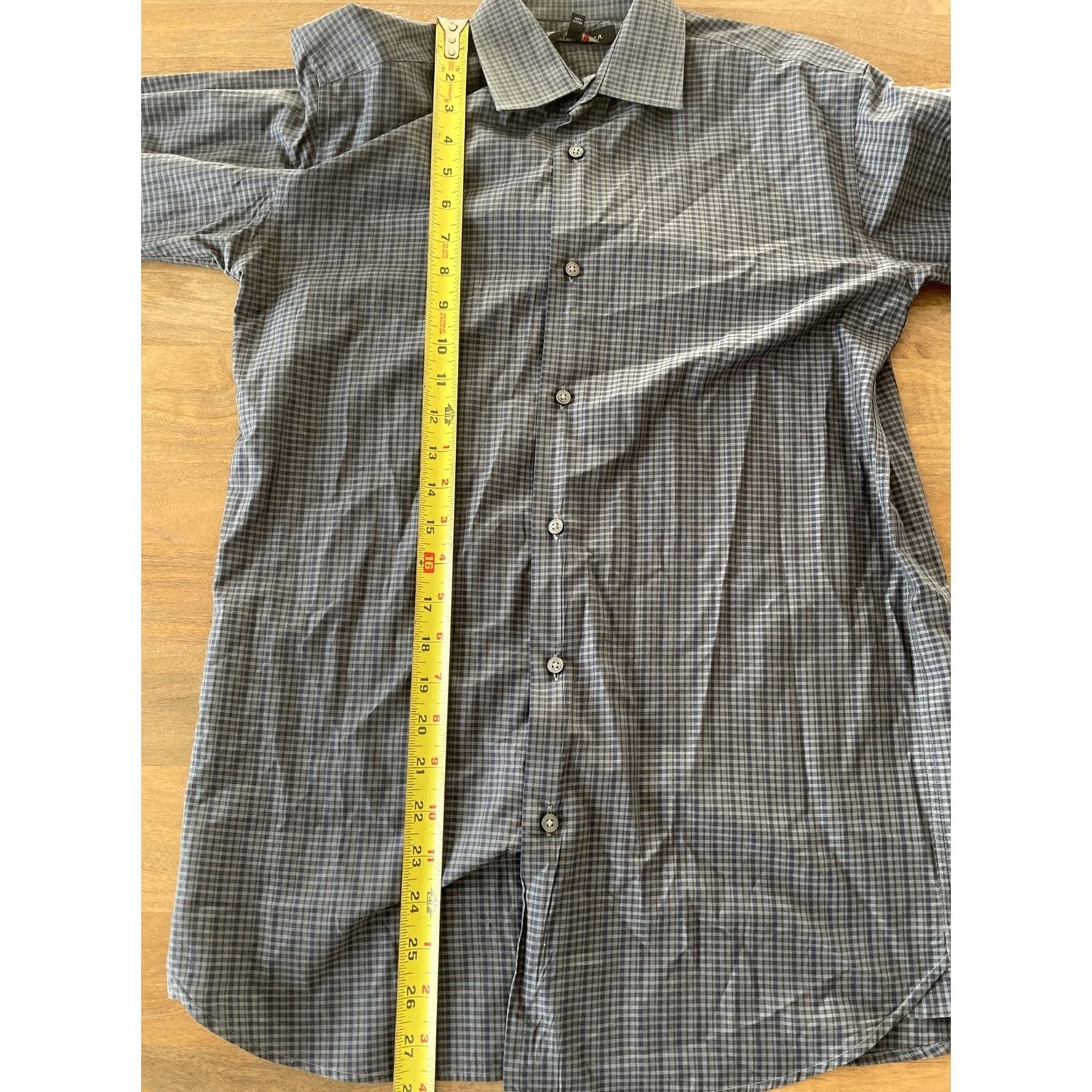 John Varvatos John Varvatos USA Mens Navy Blue Plaid Button Down Dress Shirt 16 Regular Cotton Multicolor Long Sleeve Button-Up Collared Shirt Mens Size 42R - 7 Thumbnail