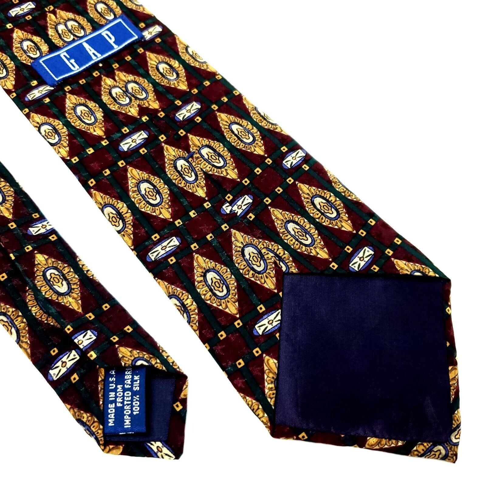 Gap Gap Silk Tie Print Maroon Red Geometric Size ONE SIZE - 6 Thumbnail